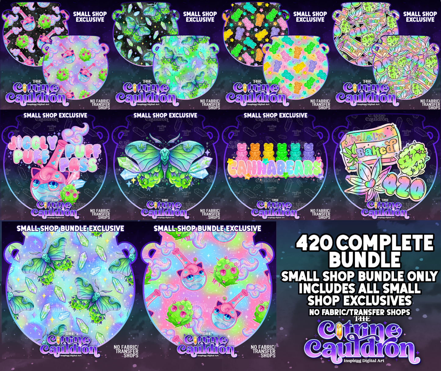 420 Collection - Seamless & PNG Bundle - SMALL SHOP