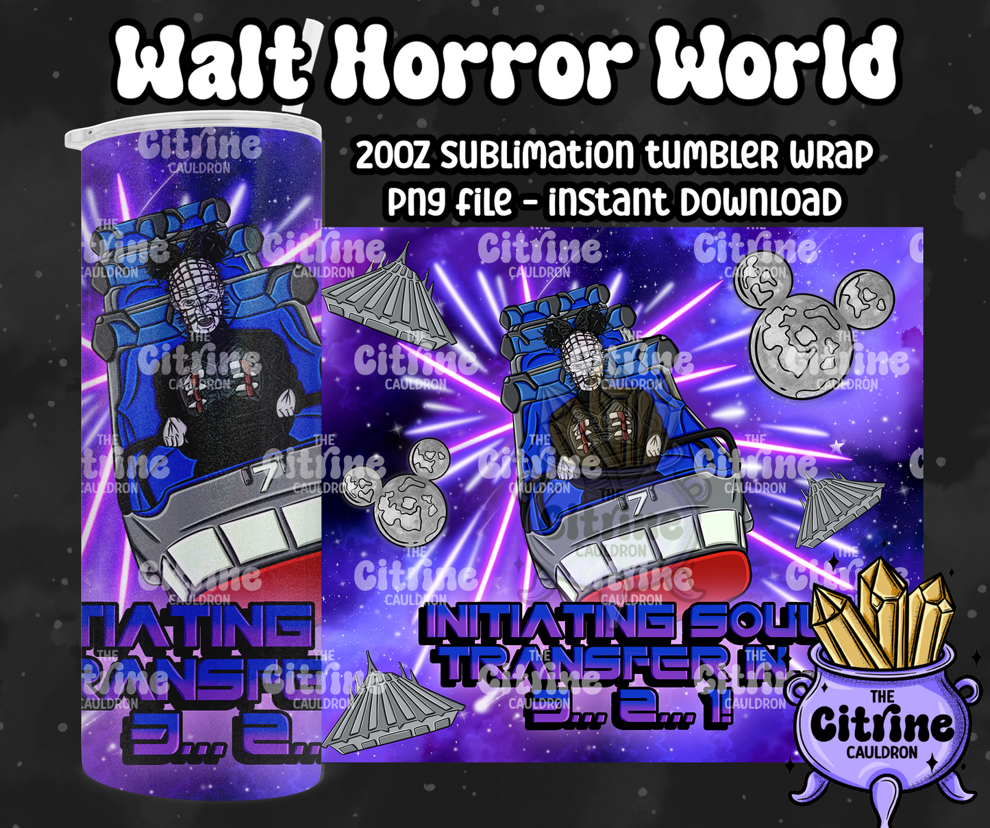 Walt Horror World - PNG Wrap for Sublimation 20oz Tumbler
