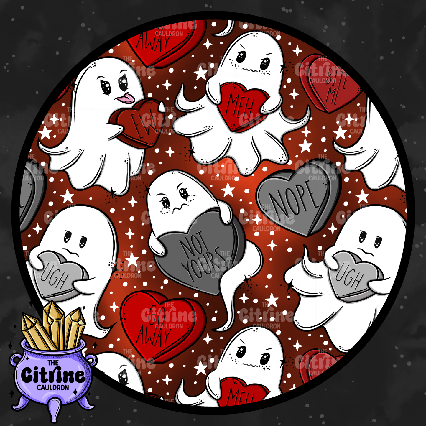 Anti Love Ghosties Neutral - Seamless