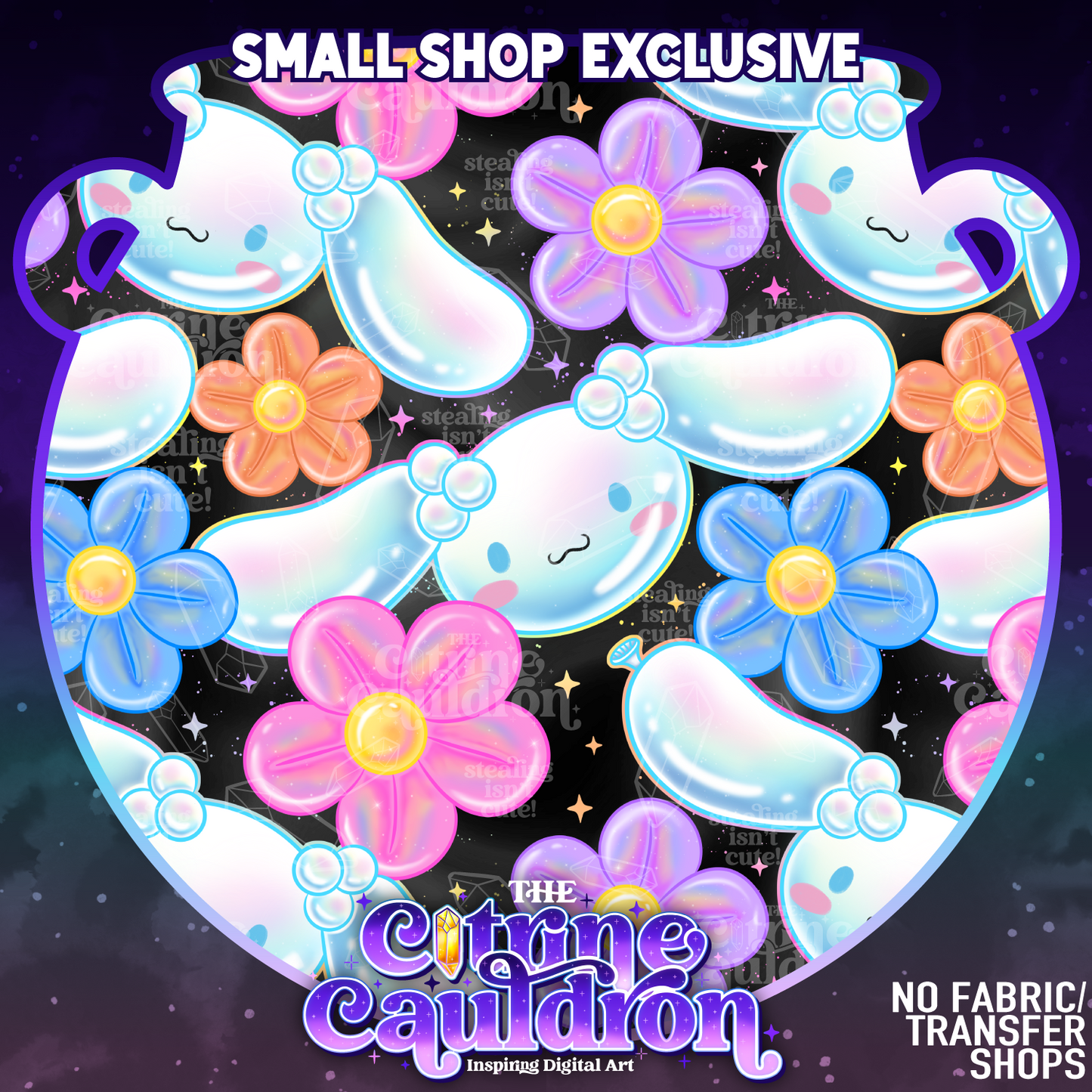Hello Balloon Black - Seamless- SMALL SHOP