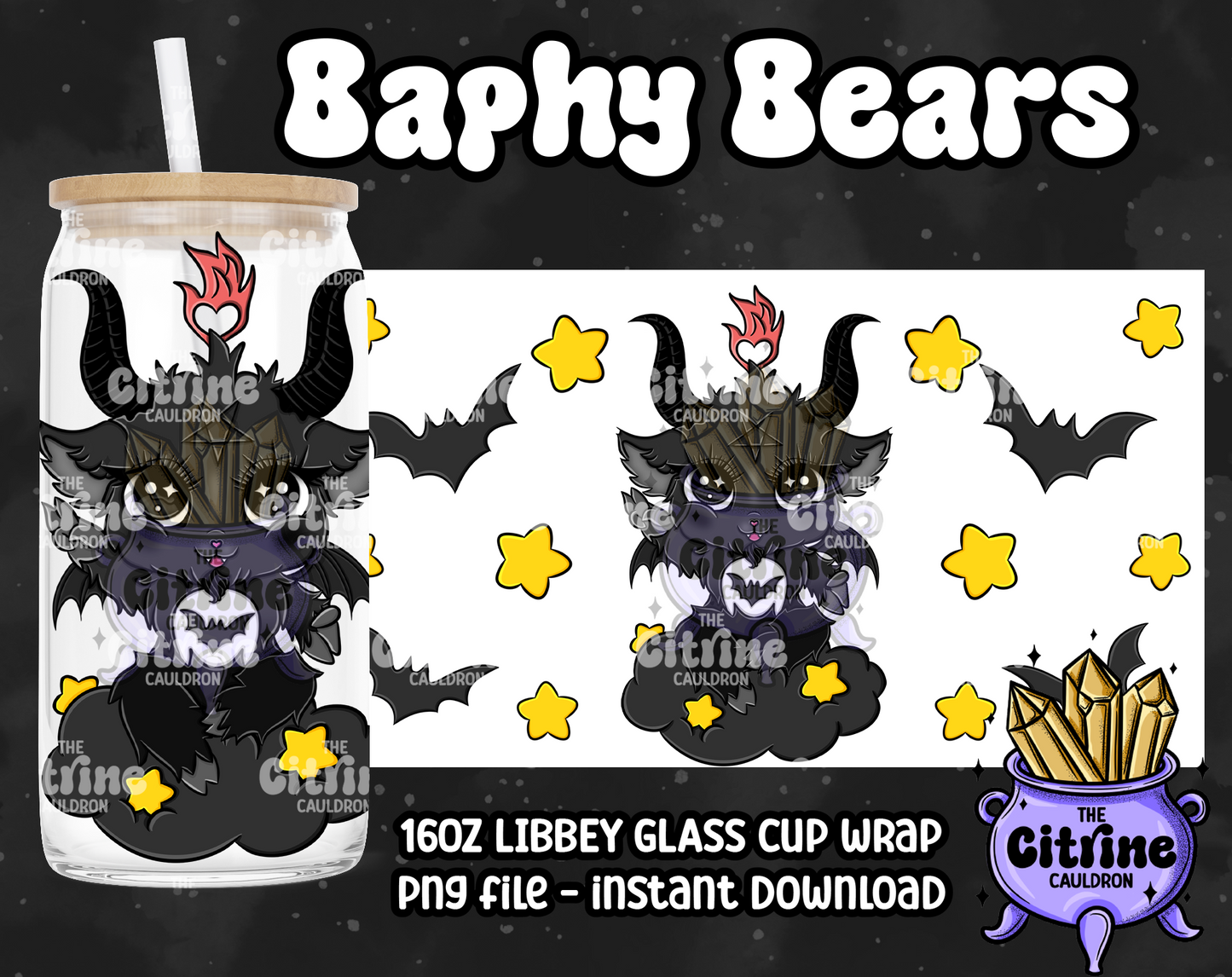 Baphy Bears Hallow - PNG Wrap for Libbey 16oz Glass Can