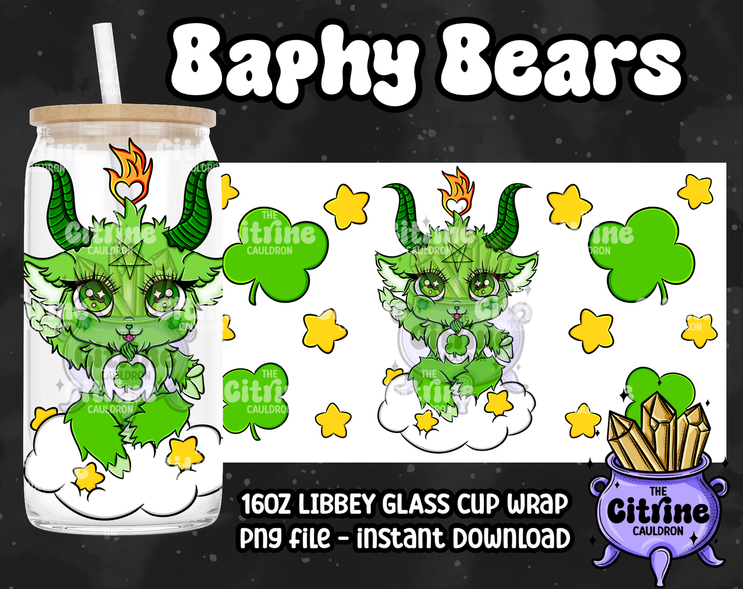 Baphy Bears Care - PNG Wrap for Libbey 16oz Glass Can