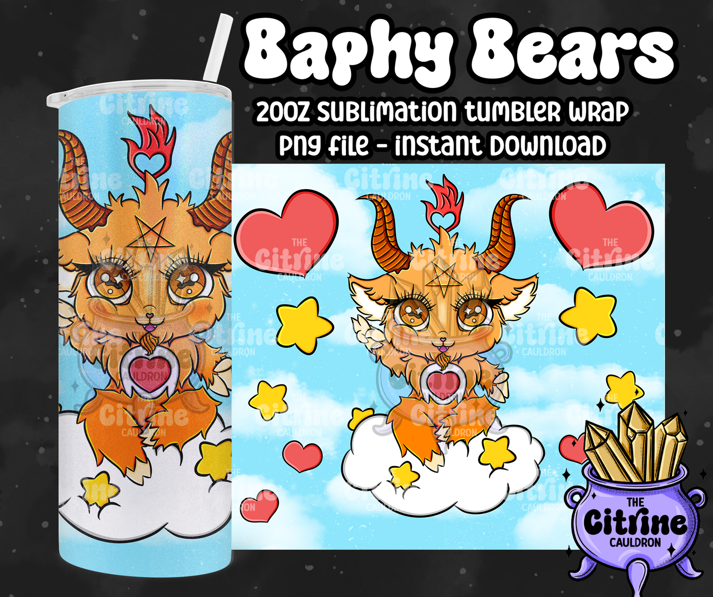 Baphy Bears Blues - PNG Wrap for Sublimation 20oz Tumbler