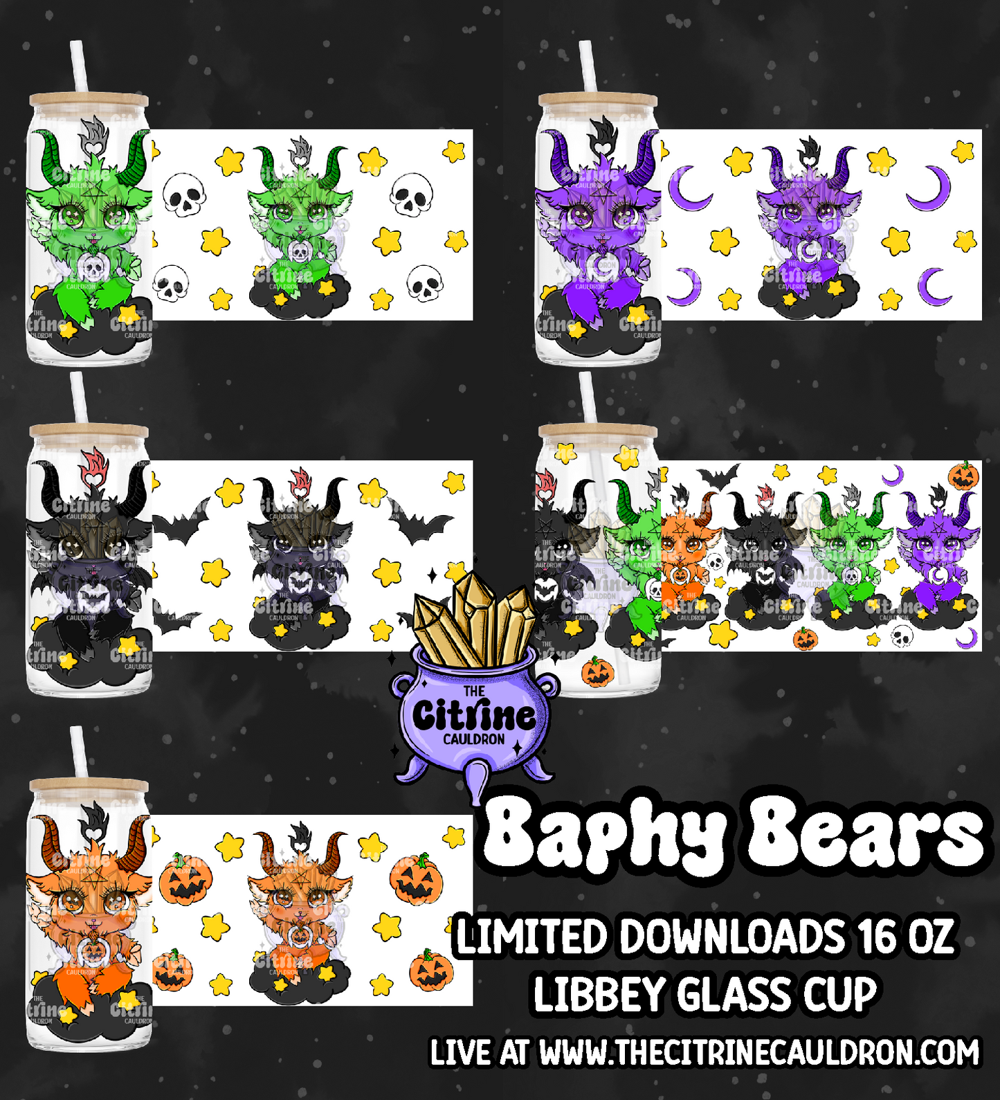 Baphy Bears Hallow - PNG Wrap for Libbey 16oz Glass Can