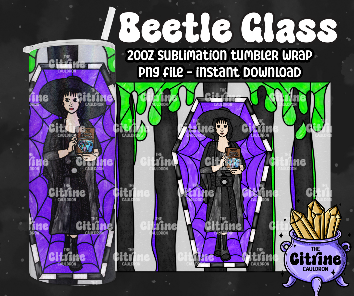 Beetle Glass - PNG Wrap for Sublimation 20oz Tumbler