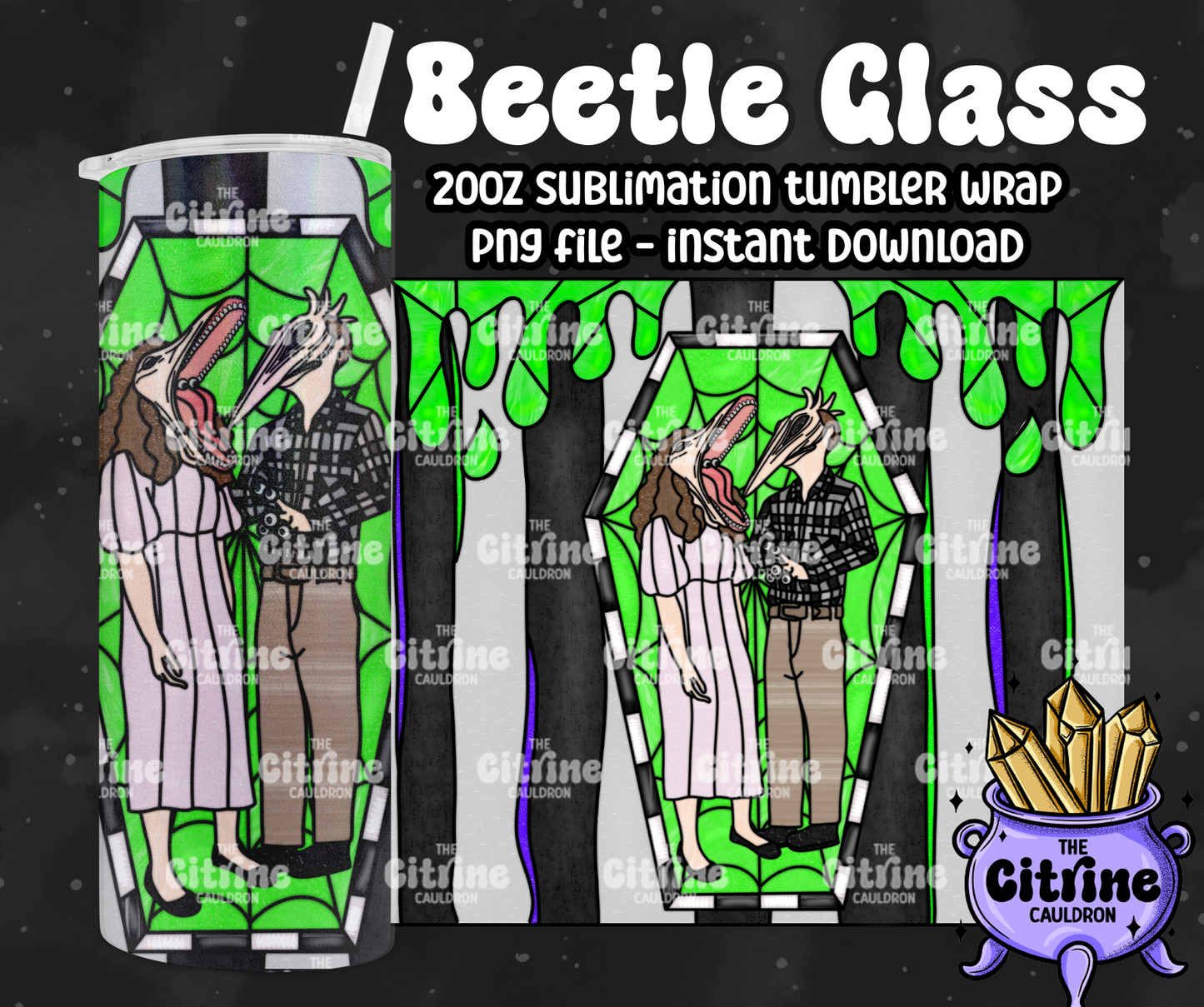 Beetle Glass - PNG Wrap for Sublimation 20oz Tumbler