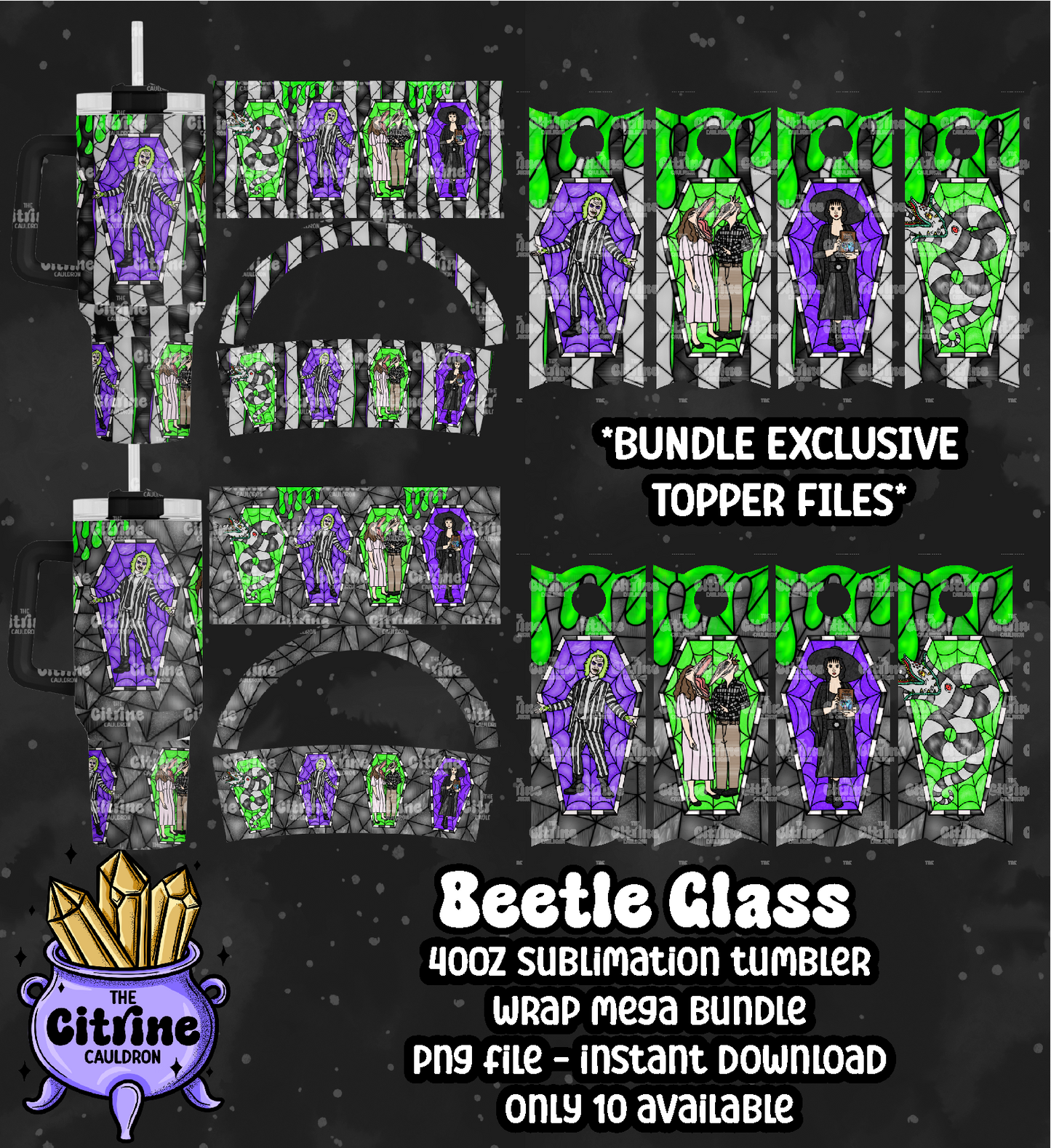 Beetle Glass - PNG Wrap for Sublimation 40oz Tumbler
