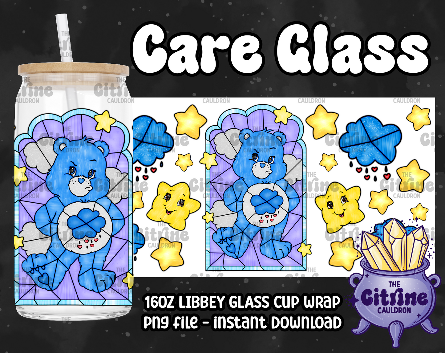Care Glass - PNG Wrap for Libbey 16oz Glass Can
