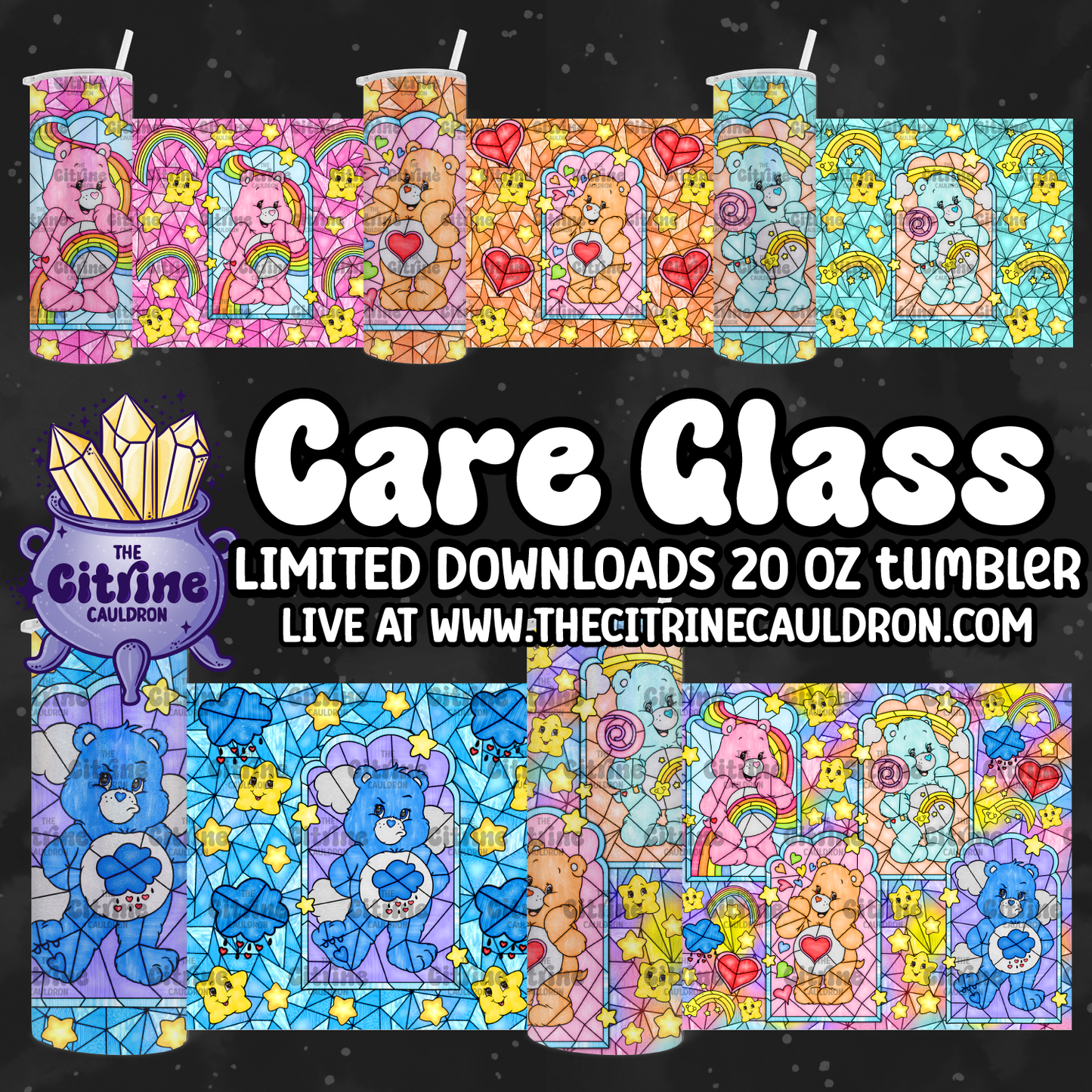 Care Glass - PNG Wrap for Sublimation 20oz Tumbler