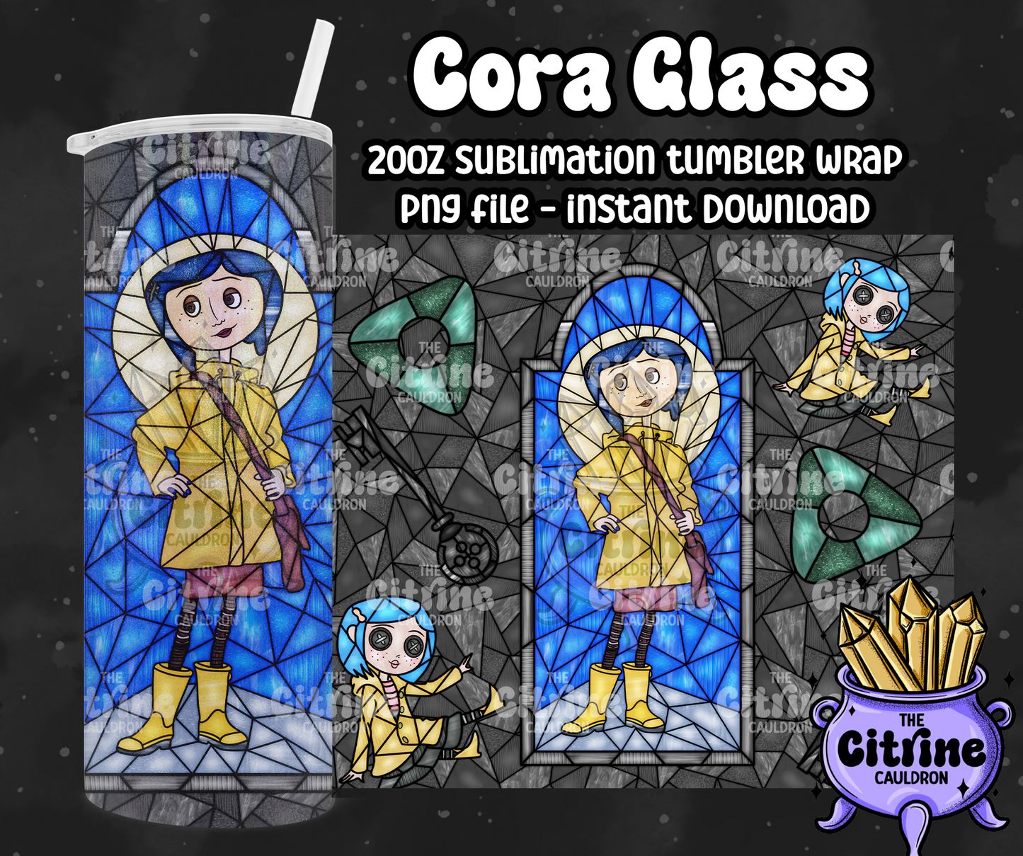 Cora Glass - PNG Wrap for Sublimation 20oz Tumbler