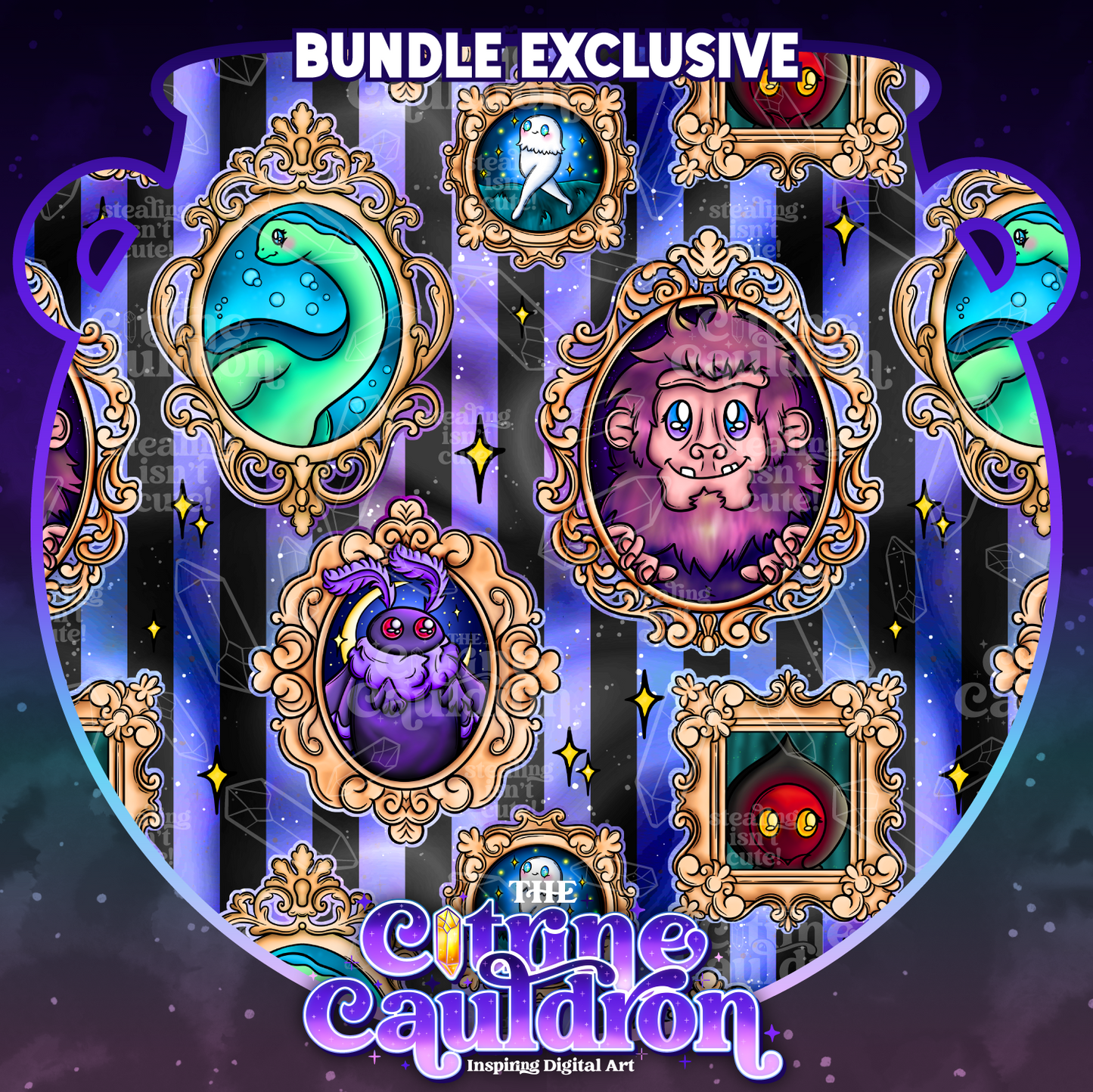 Cryptid Gallery Collection - Seamless & PNG Bundle SMALL SHOP