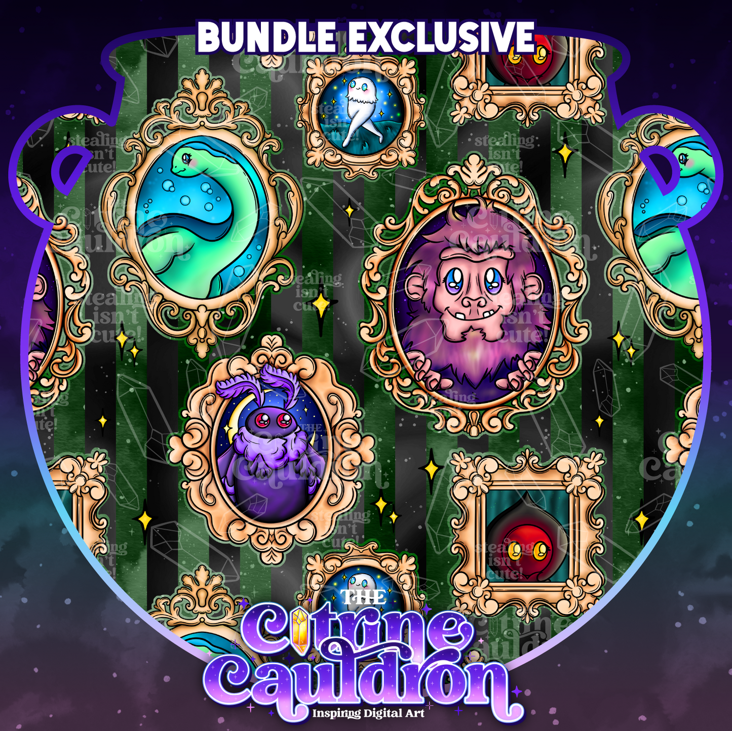 Cryptid Gallery Collection - Seamless & PNG Bundle SMALL SHOP