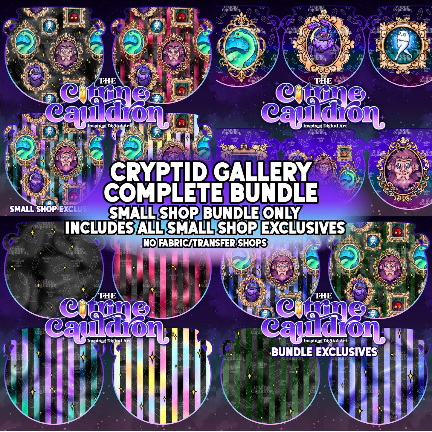 Cryptid Gallery Collection - Seamless & PNG Bundle SMALL SHOP