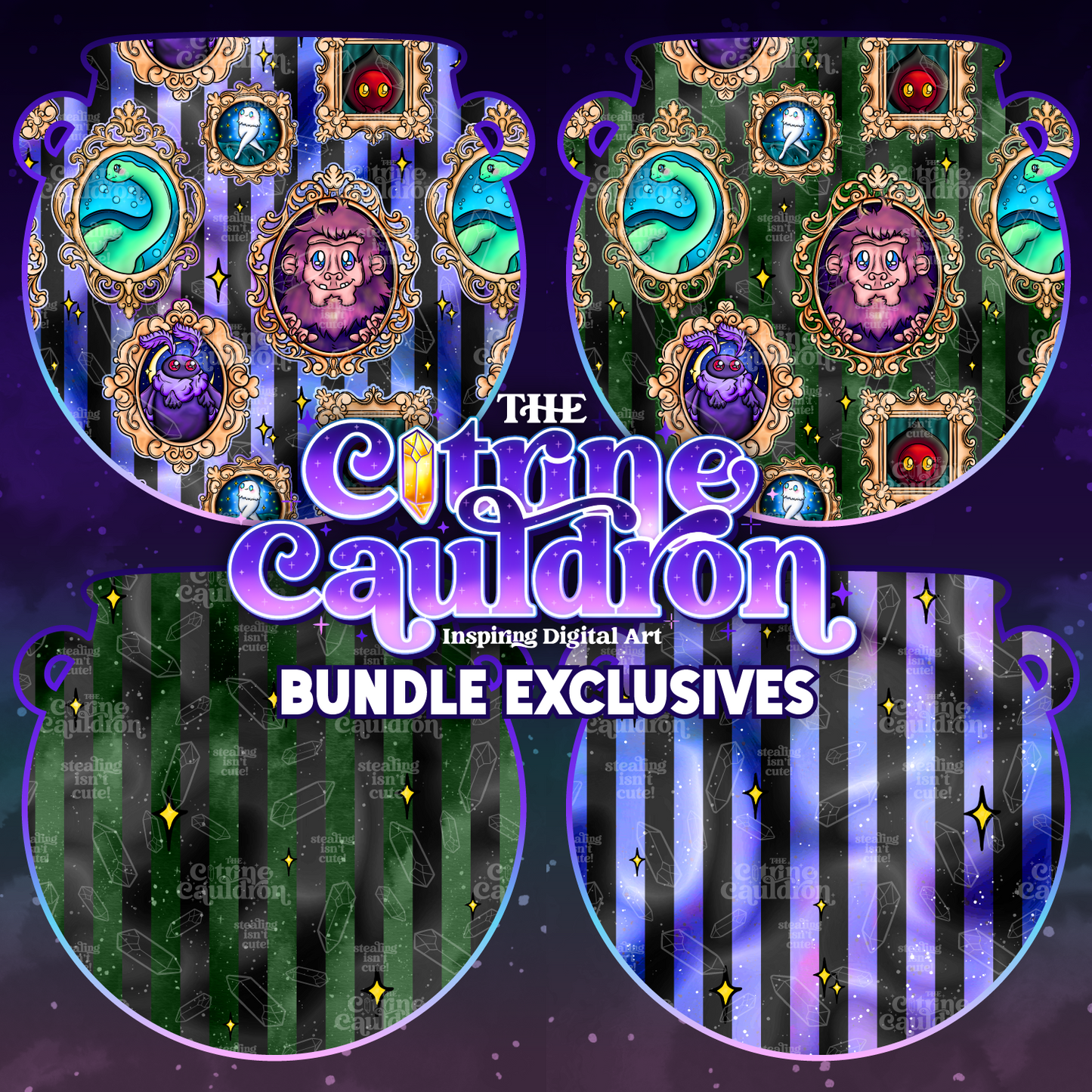 Cryptid Gallery Collection - Seamless & PNG Bundle SMALL SHOP