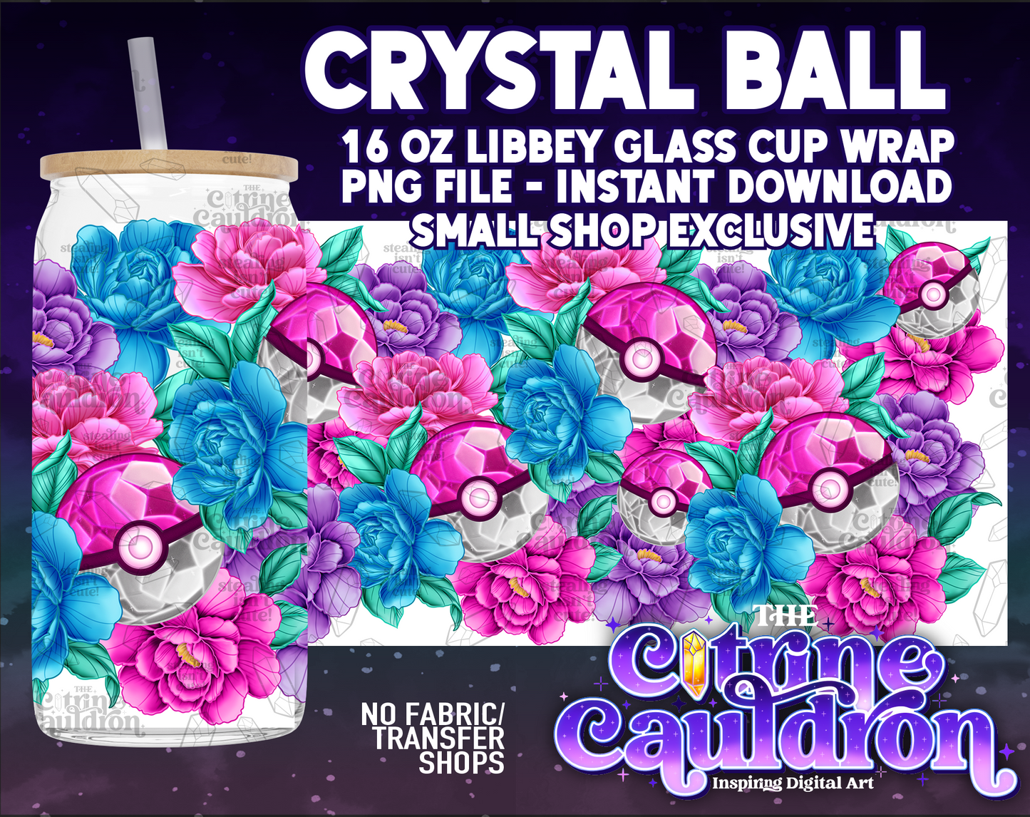 Poke Cuties - PNG Wrap for Libbey 16oz Glass Can - SMALL SHOP
