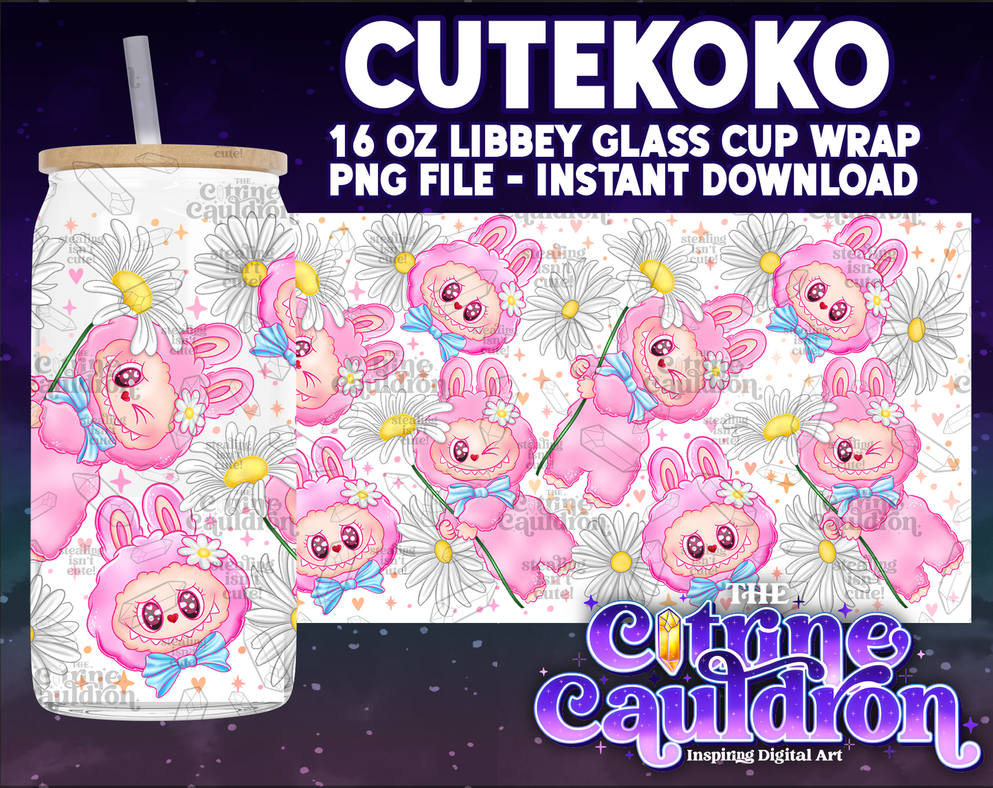 Popbubu - PNG Wrap for Libbey 16oz Glass Can