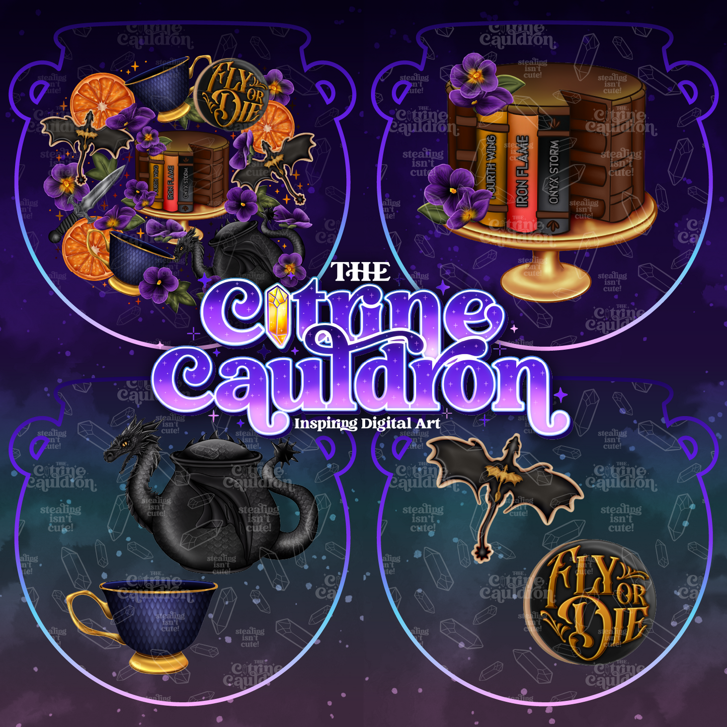 Dragon Tea Party - Sublimation PNG
