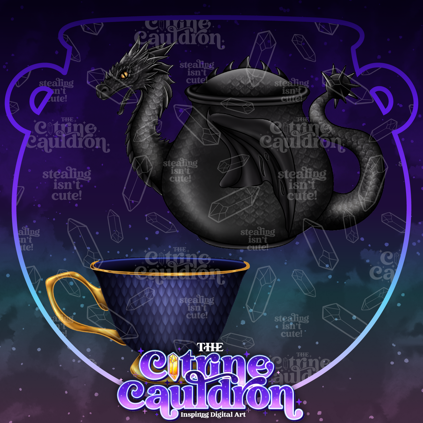 Dragon Tea Party - Sublimation PNG