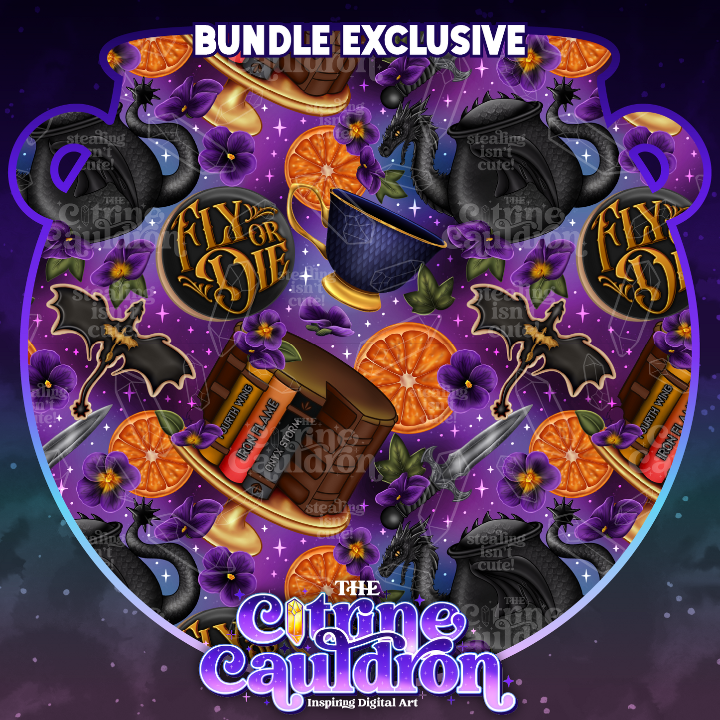 Dragon Riders Complete Collection - Seamless & PNG Bundle - SMALL SHOPS