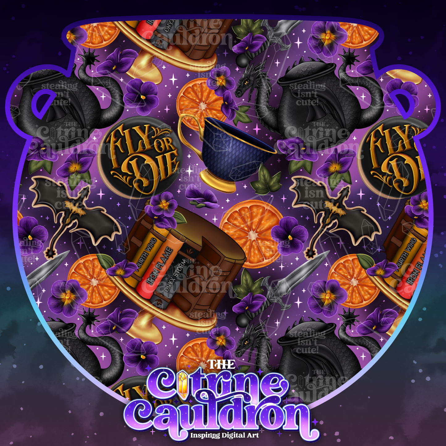 Dragon Tea Party - Seamless
