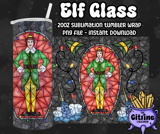 Elf Glass - PNG Wrap for Sublimation 20oz Tumbler
