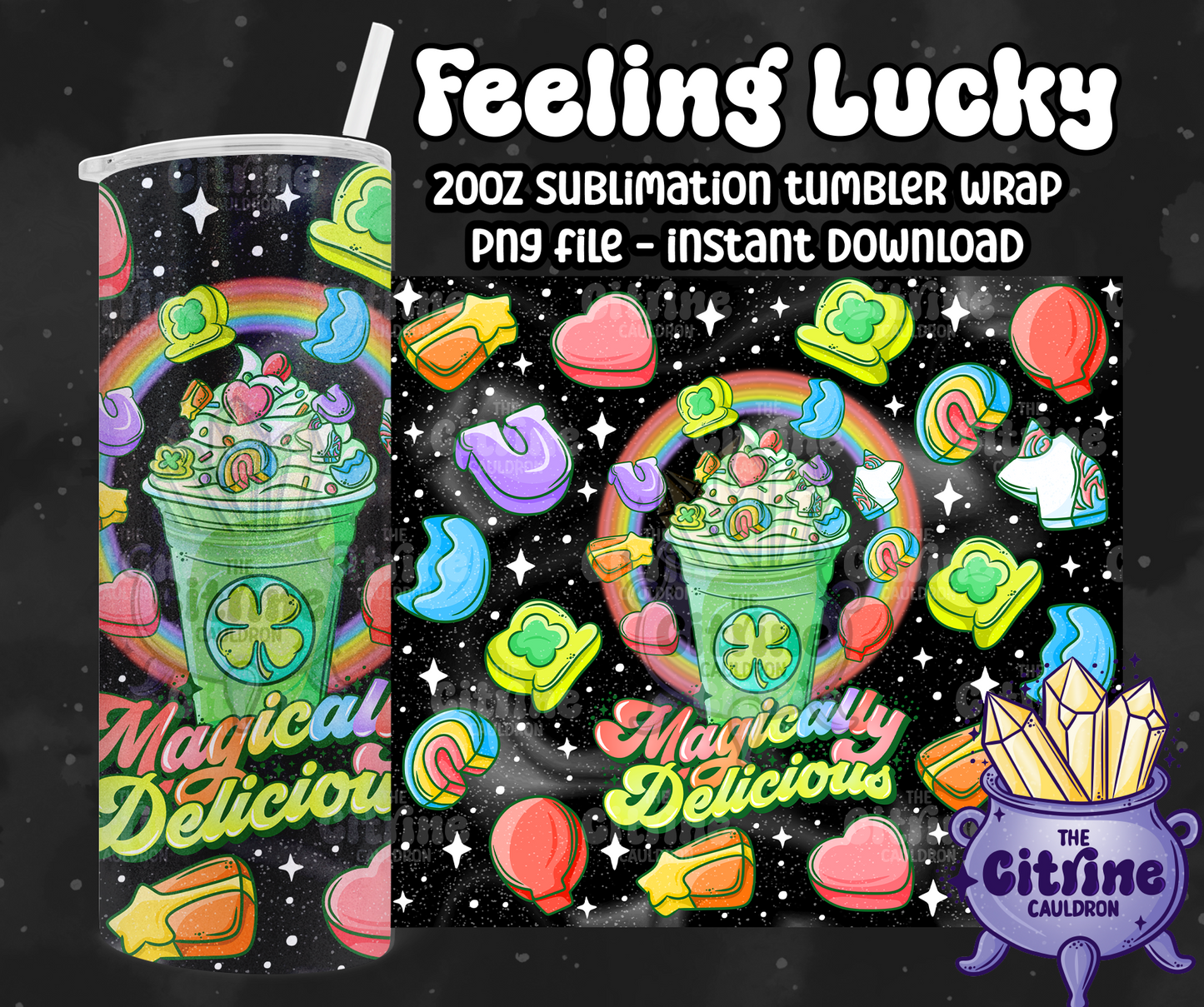 Feeling Lucky - PNG Wrap for Sublimation 20oz Tumbler