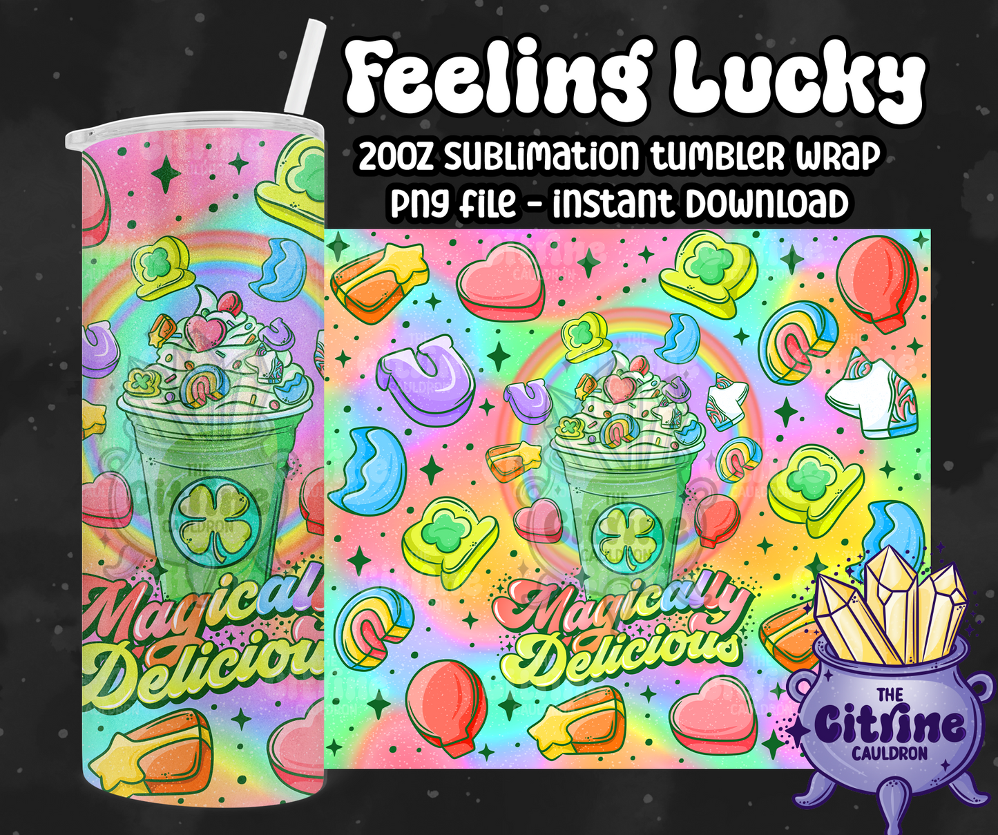 Feeling Lucky - PNG Wrap for Sublimation 20oz Tumbler