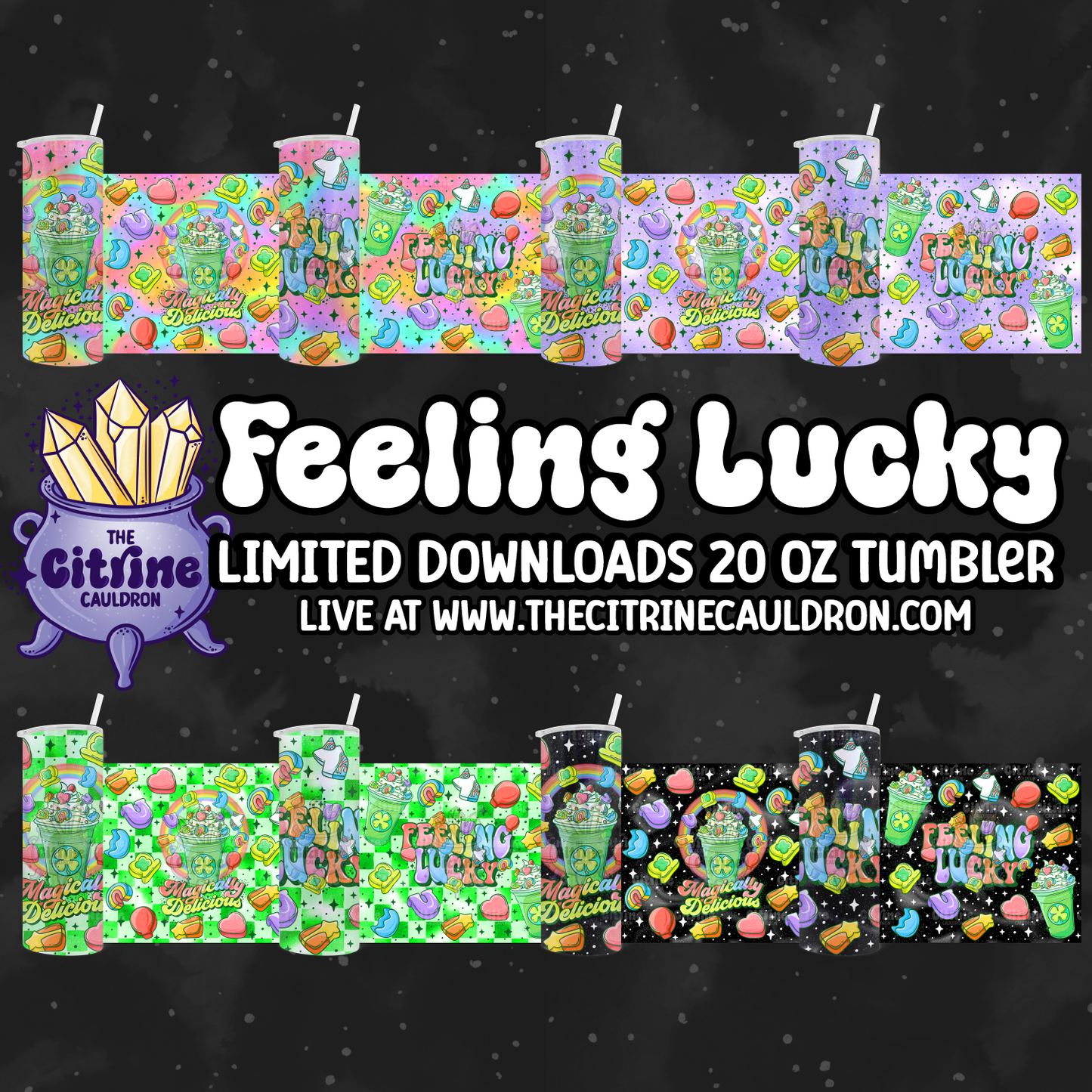 Feeling Lucky - PNG Wrap for Sublimation 20oz Tumbler