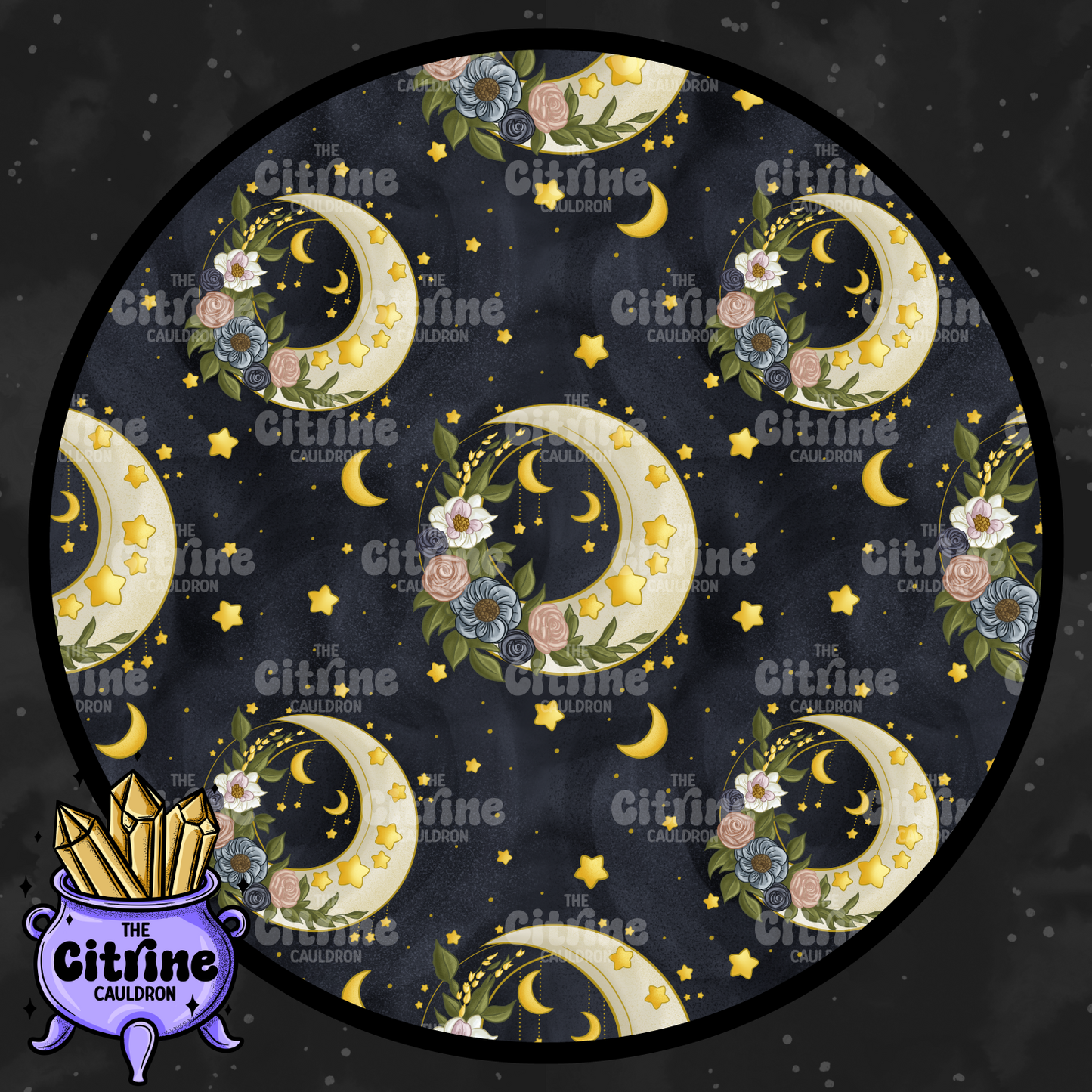 Floral Moons - Seamless