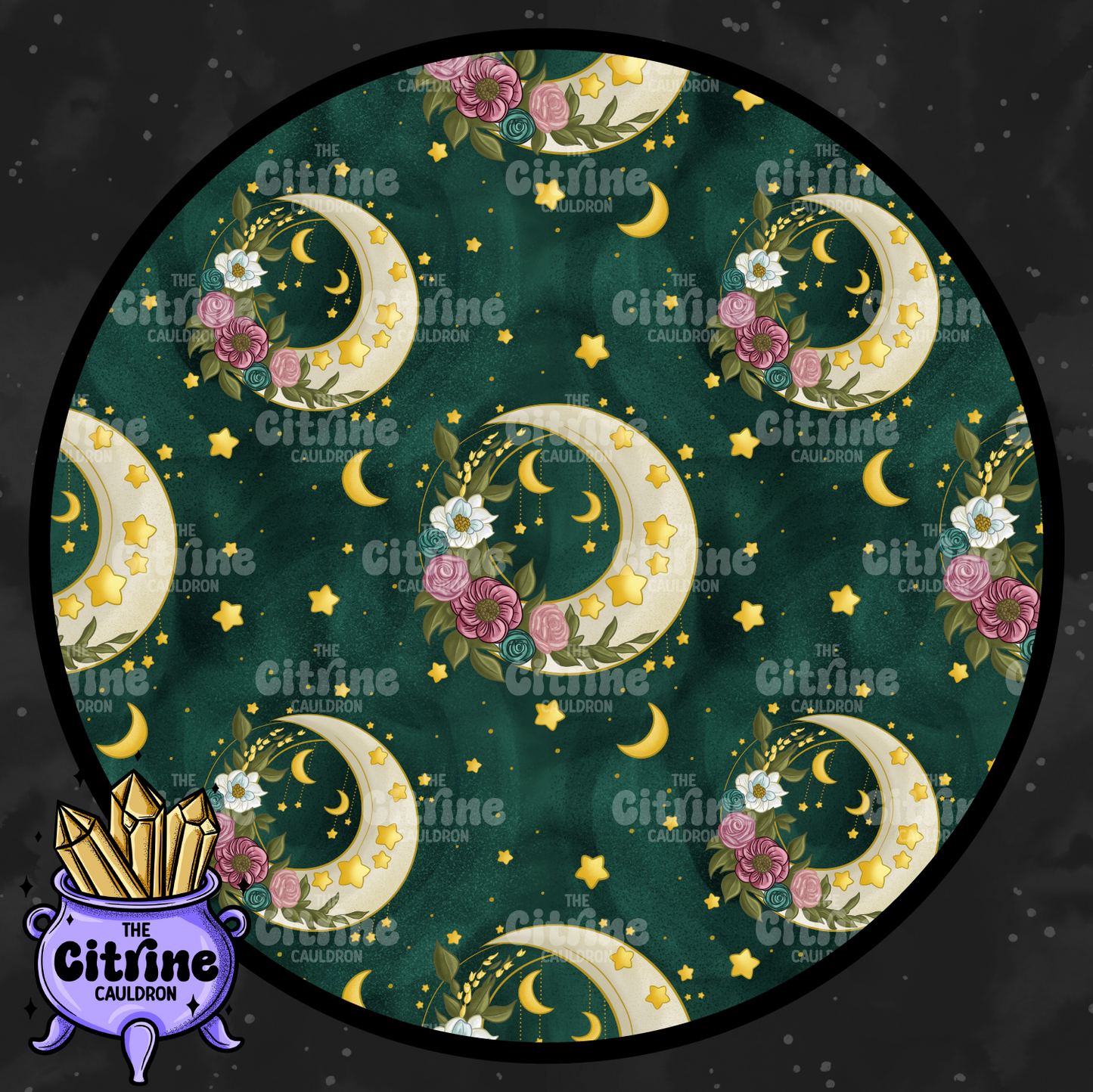 Floral Moons - Seamless