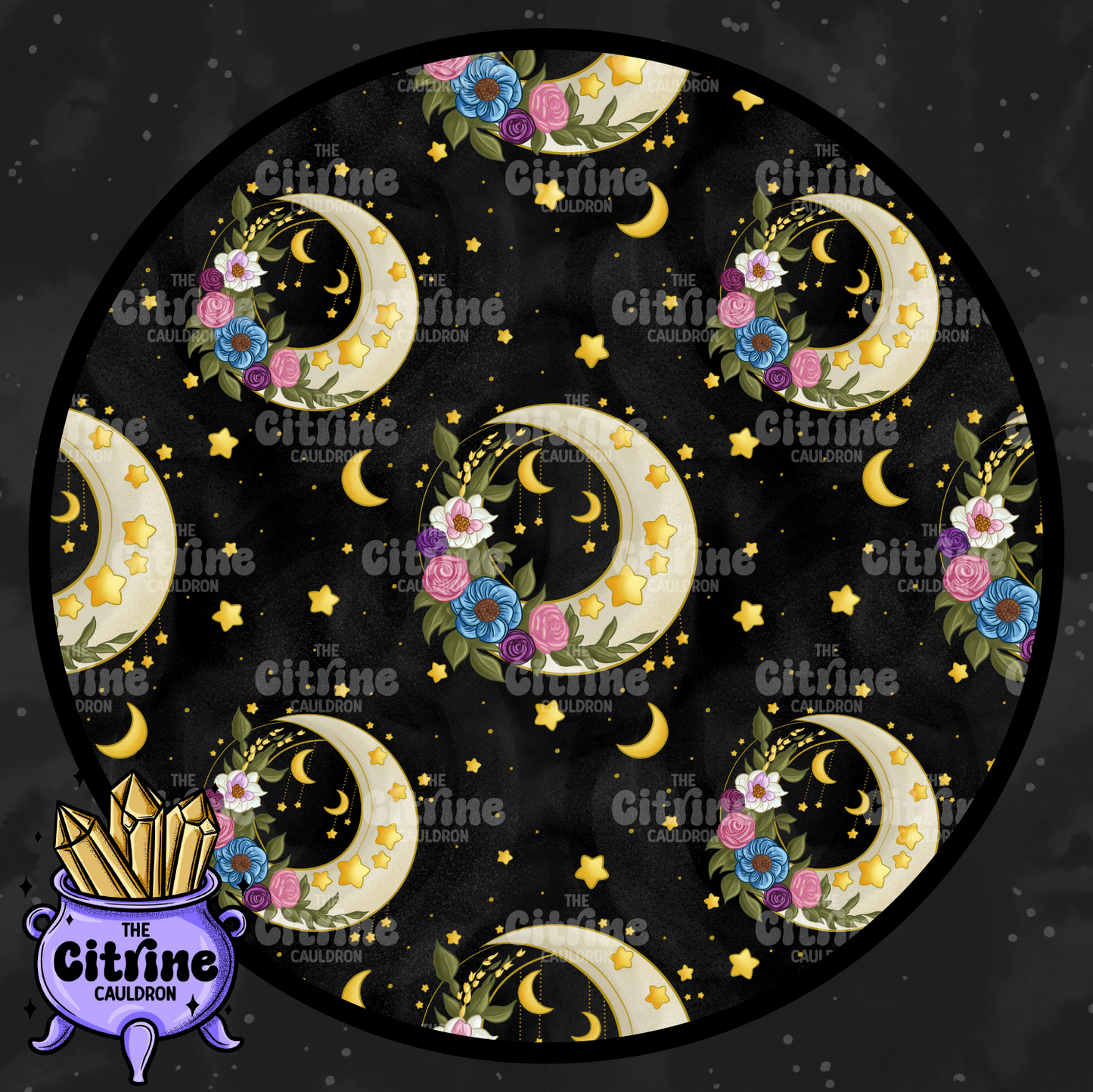 Floral Moons - Seamless