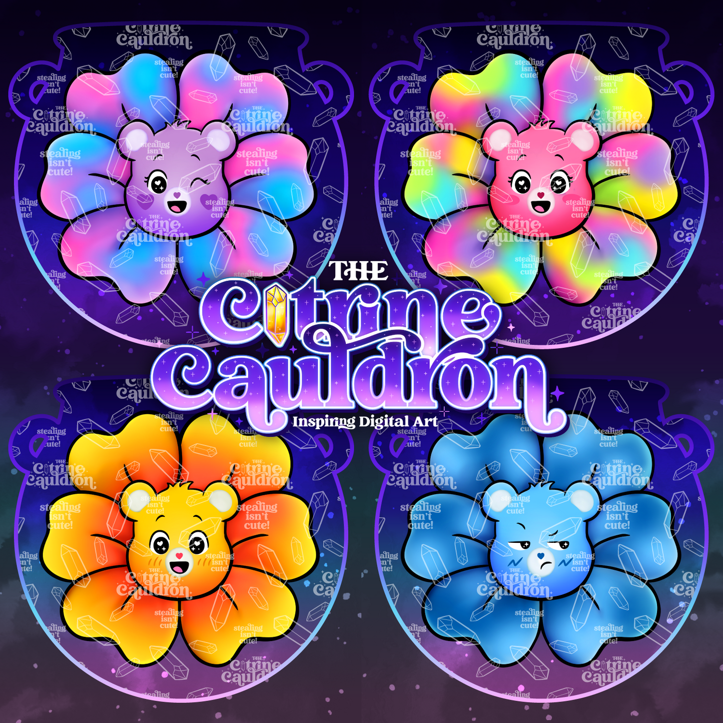 Flower Bears - Sublimation PNG