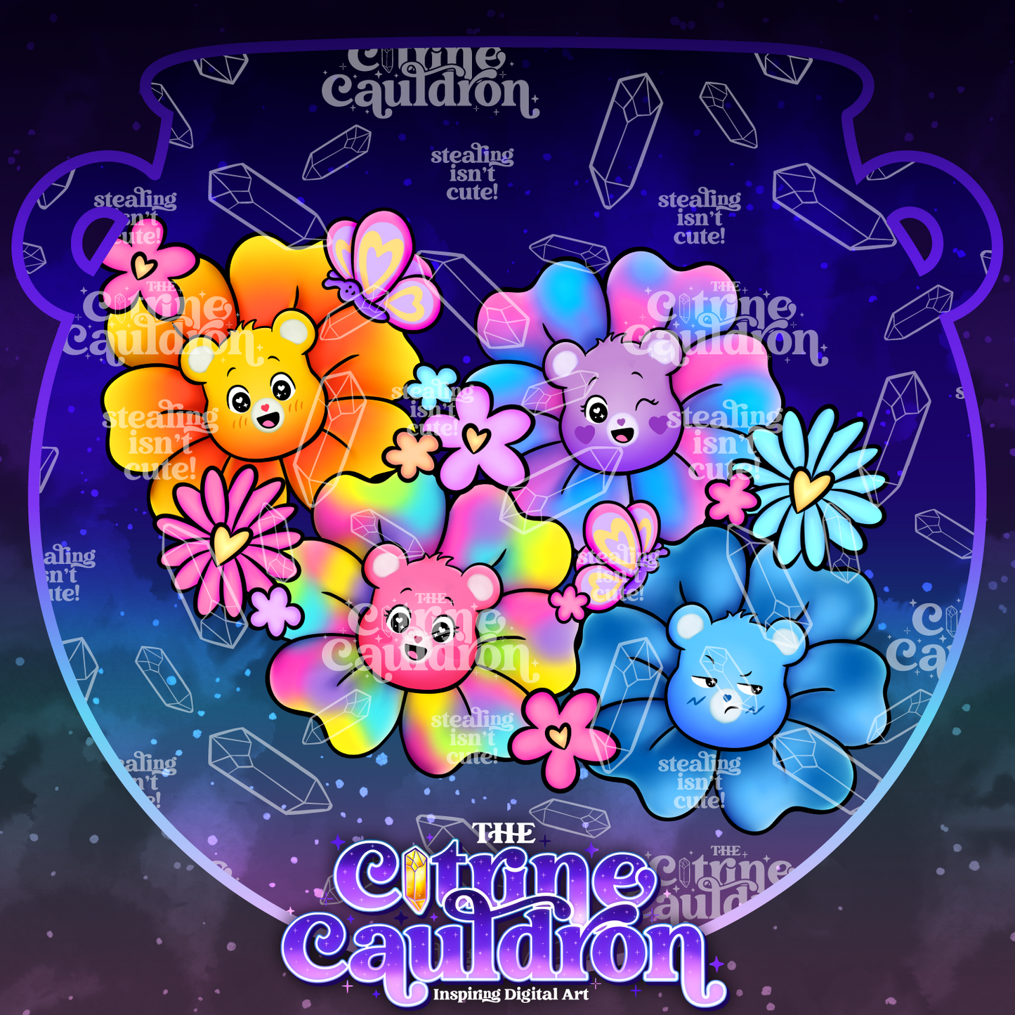 Flower Bears - Sublimation PNG