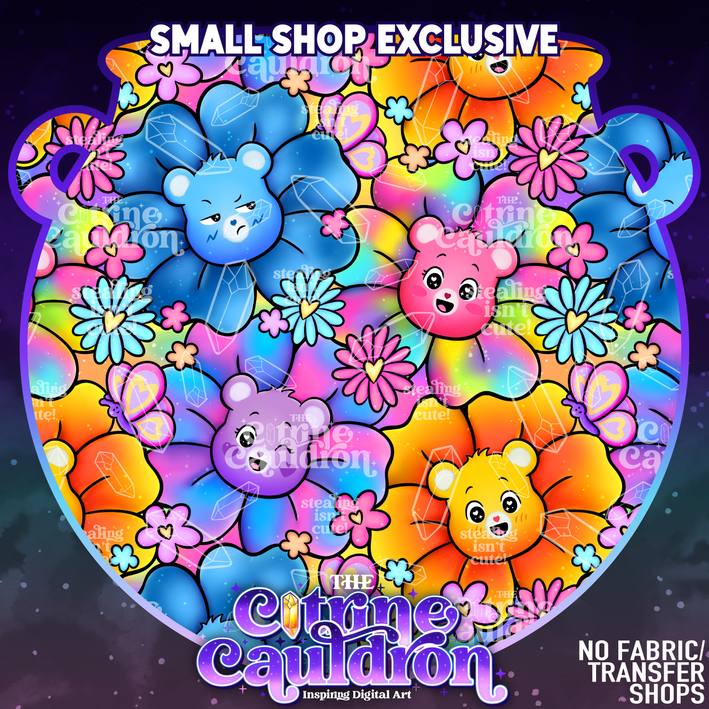 Flower Bears - Seamless