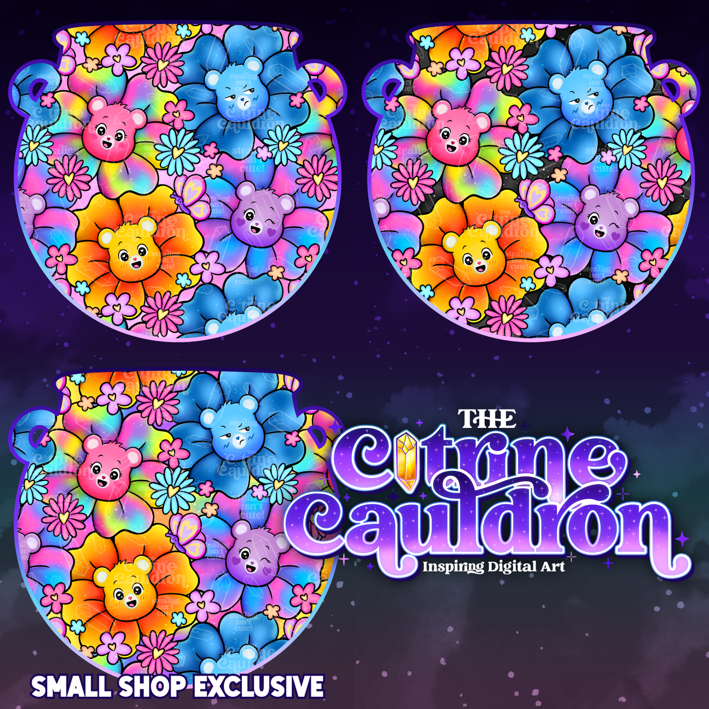 Flower Bears - Seamless