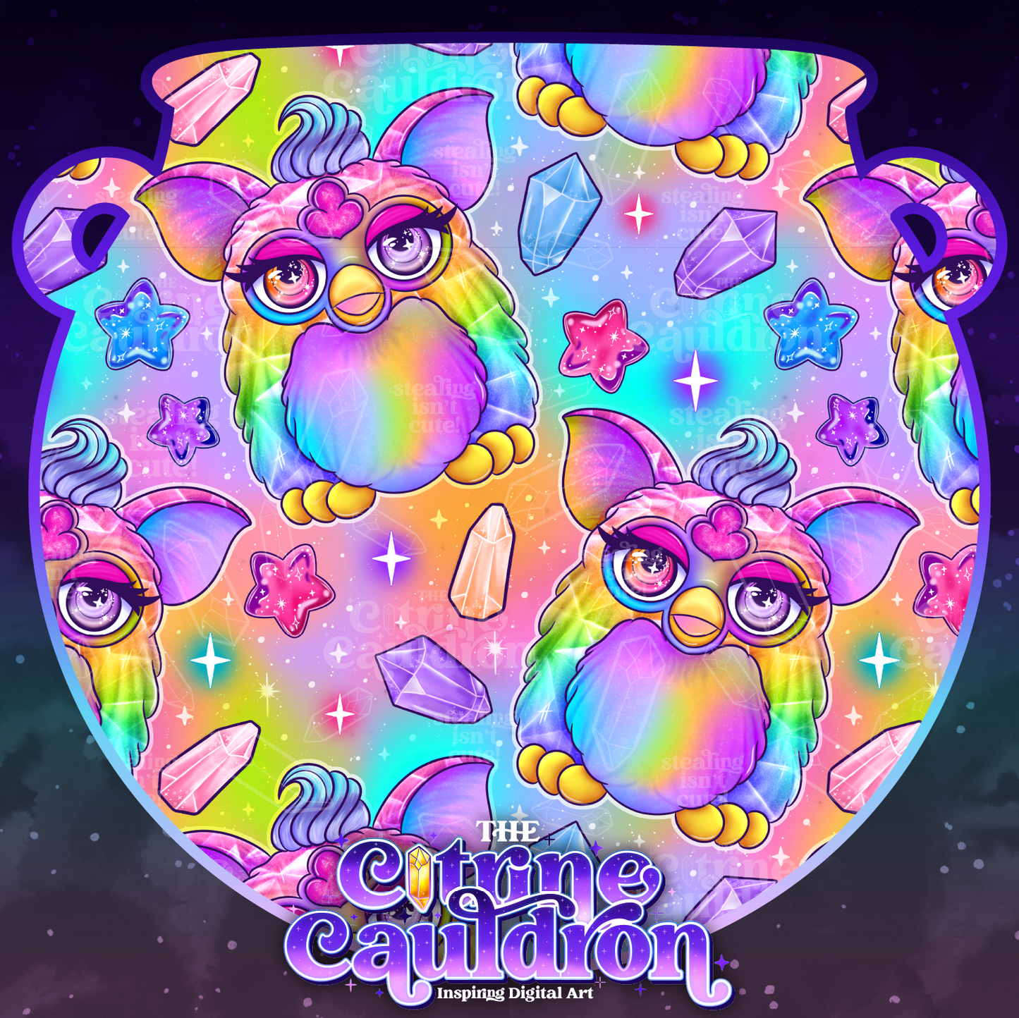 Crystal Furb Rainbow - Seamless