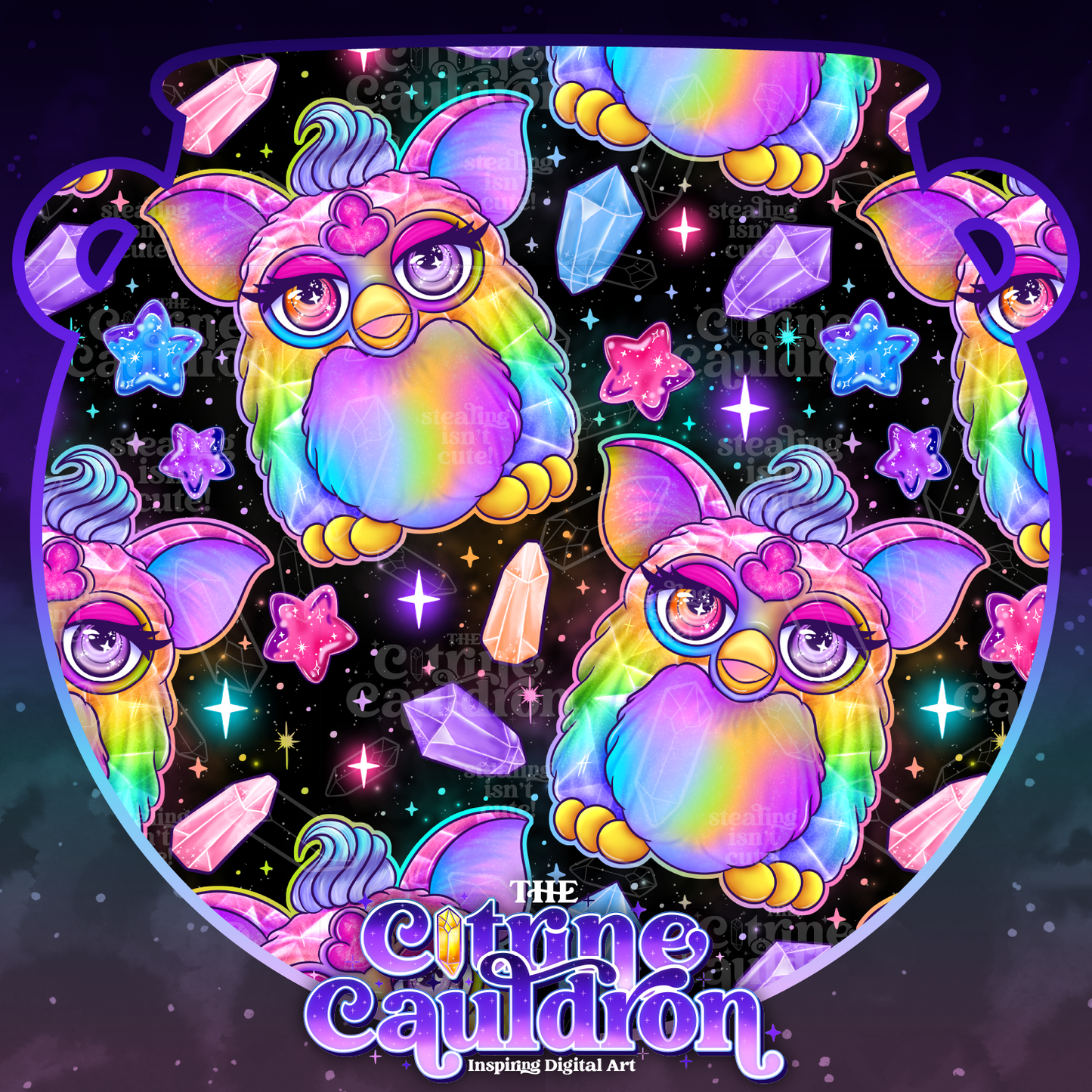 Crystal Furb Rainbow - Seamless