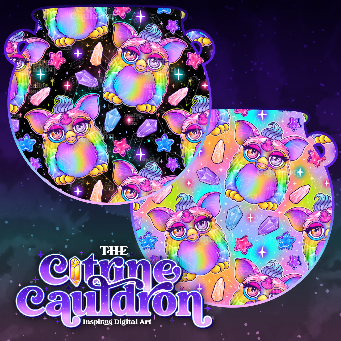 Crystal Furb Rainbow - Seamless