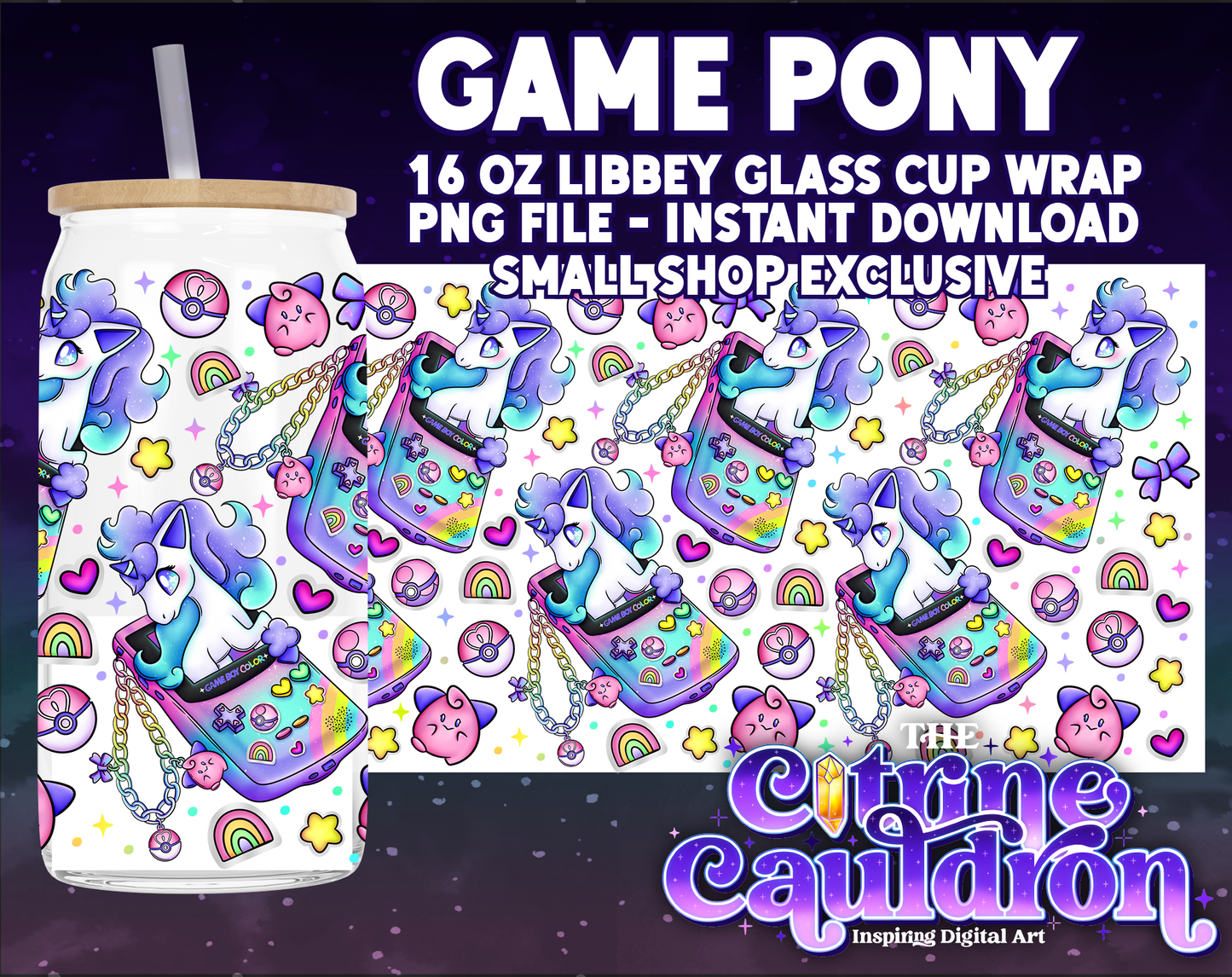 Poke Cuties - PNG Wrap for Libbey 16oz Glass Can - SMALL SHOP