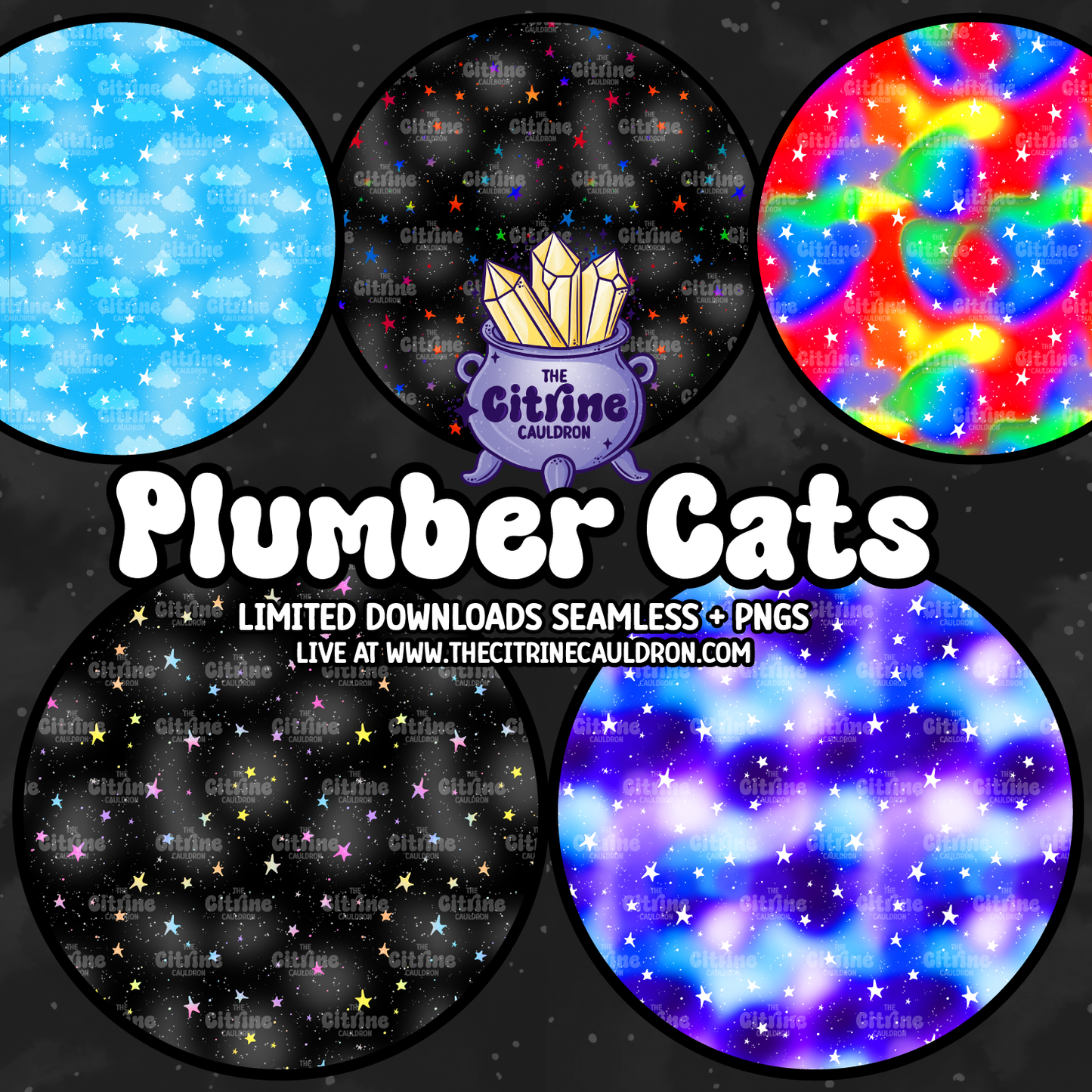 Gamer Cats Collection - Seamless, PNG Bundle & Coordinates
