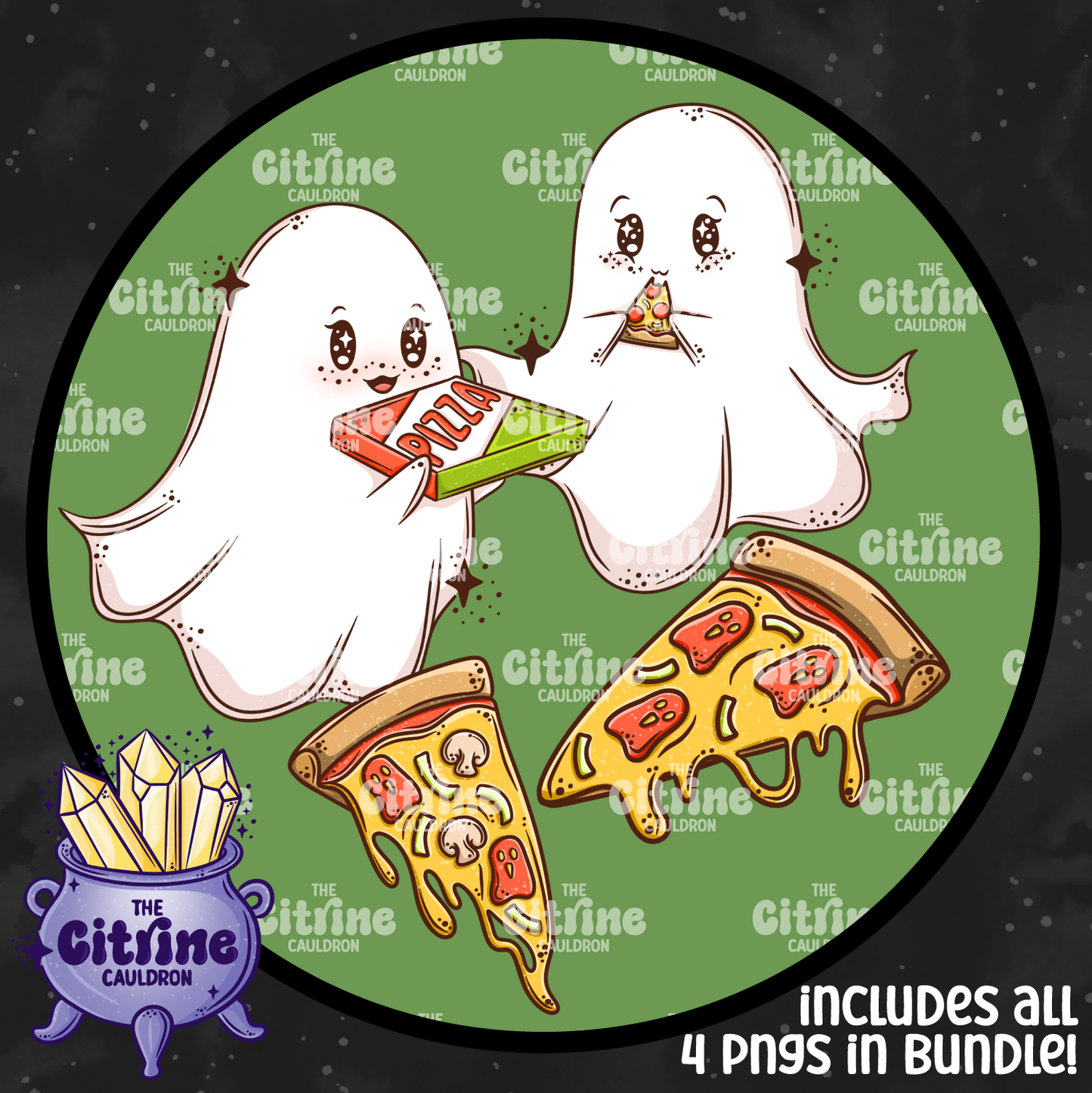 Ghostie Pizza Party - Sublimation PNG