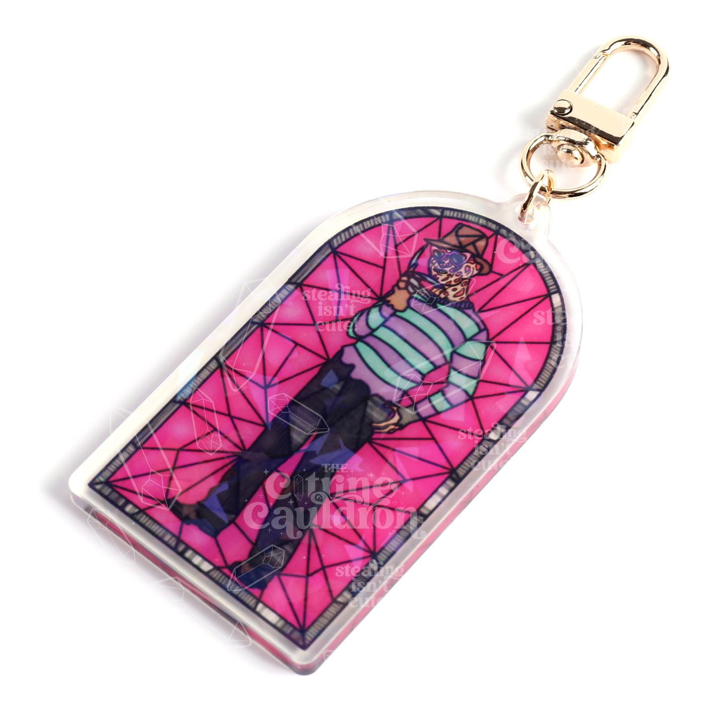 Horror Glass Freddy - Holographic Acrylic Keychain