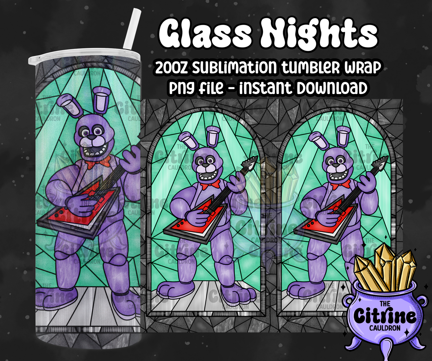 Glass Nights - PNG Wrap for Sublimation 20oz Tumbler