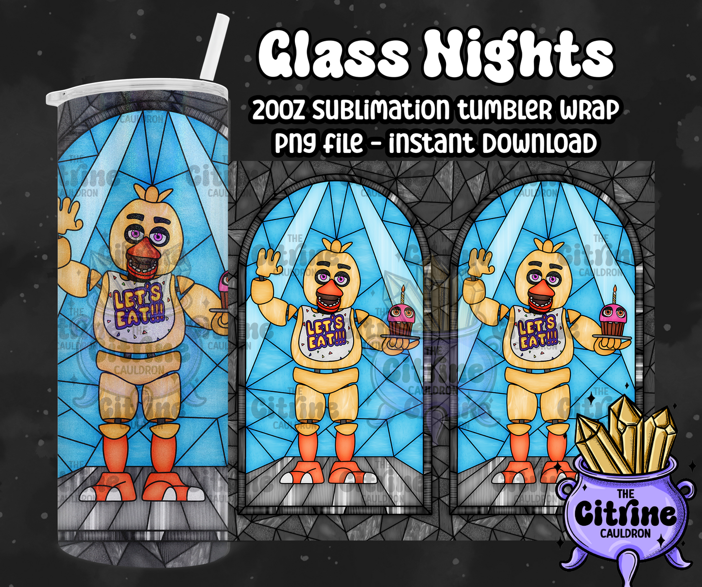 Glass Nights - PNG Wrap for Sublimation 20oz Tumbler