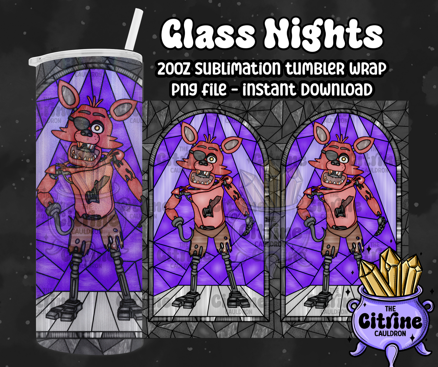 Glass Nights - PNG Wrap for Sublimation 20oz Tumbler
