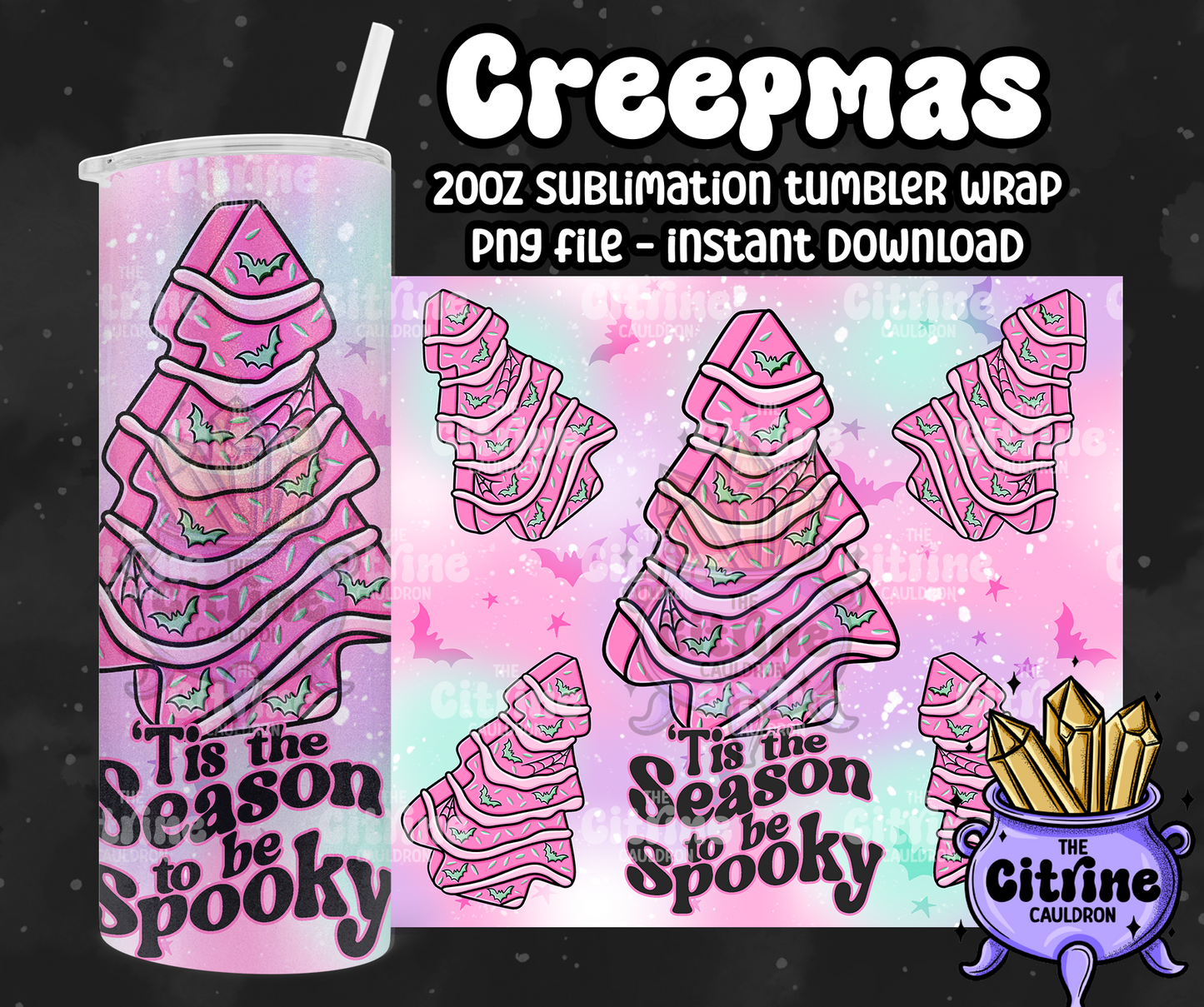 Gothmas Tree Cakes - PNG Wrap for Sublimation 20oz Tumbler