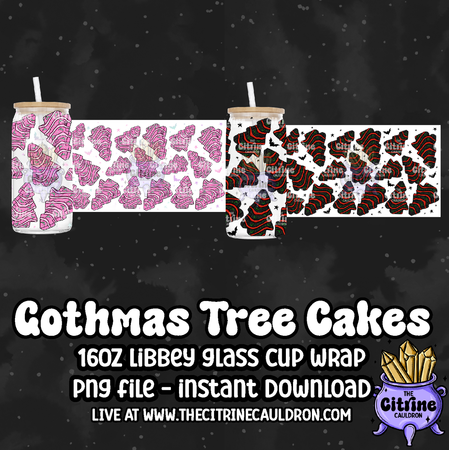 Gothmas Tree Cakes - PNG Wrap for Libbey 16oz Glass Can