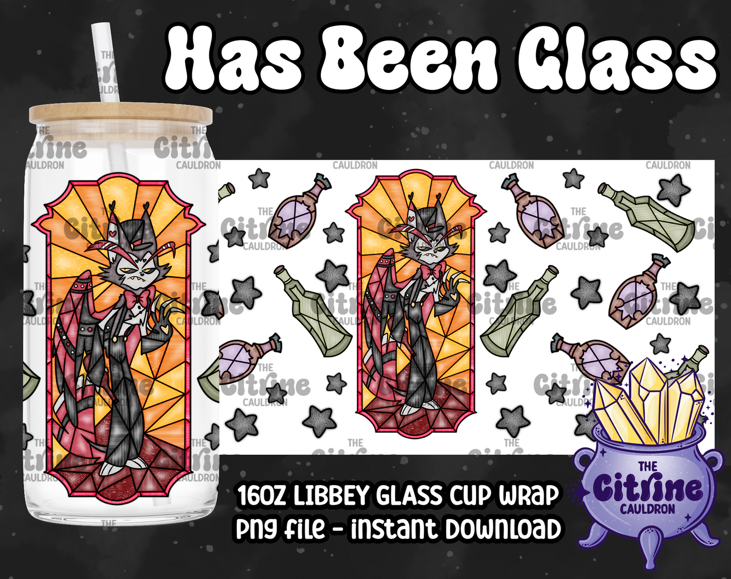 Has Been Glass - PNG Wrap for Libbey 16oz Glass Can