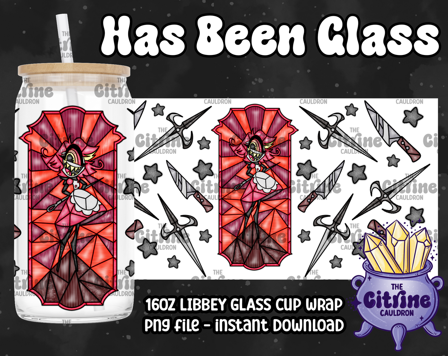 Has Been Glass - PNG Wrap for Libbey 16oz Glass Can