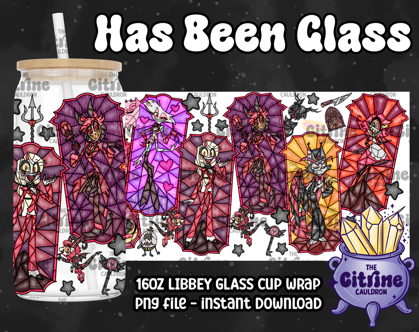 Has Been Glass - PNG Wrap for Libbey 16oz Glass Can